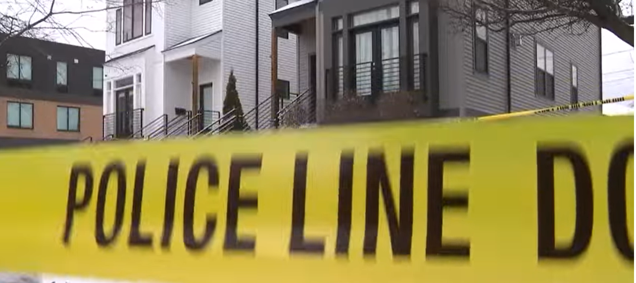 Police crime tape is use across Spencer and Monique Tepe's home, seen from a video post dated January 5, 2026. | Source: YouTube/WKYCChannel3