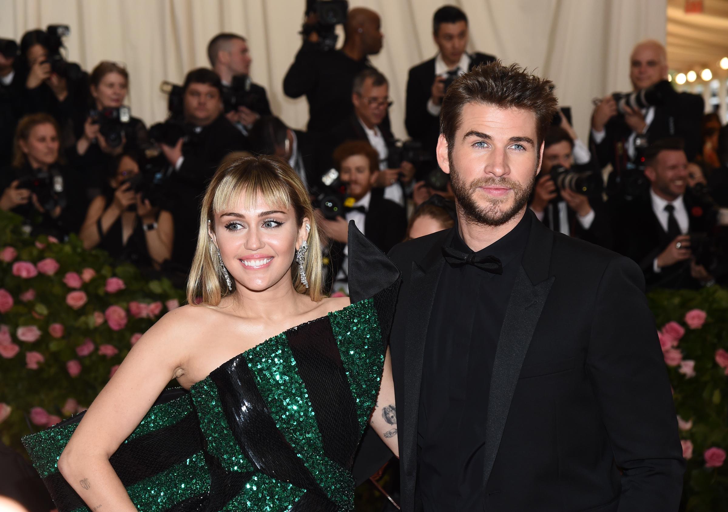Miley Cyrus and Liam Hemsworth at the 2019 Met Gala on May 6 in New York. | Source: Getty Images