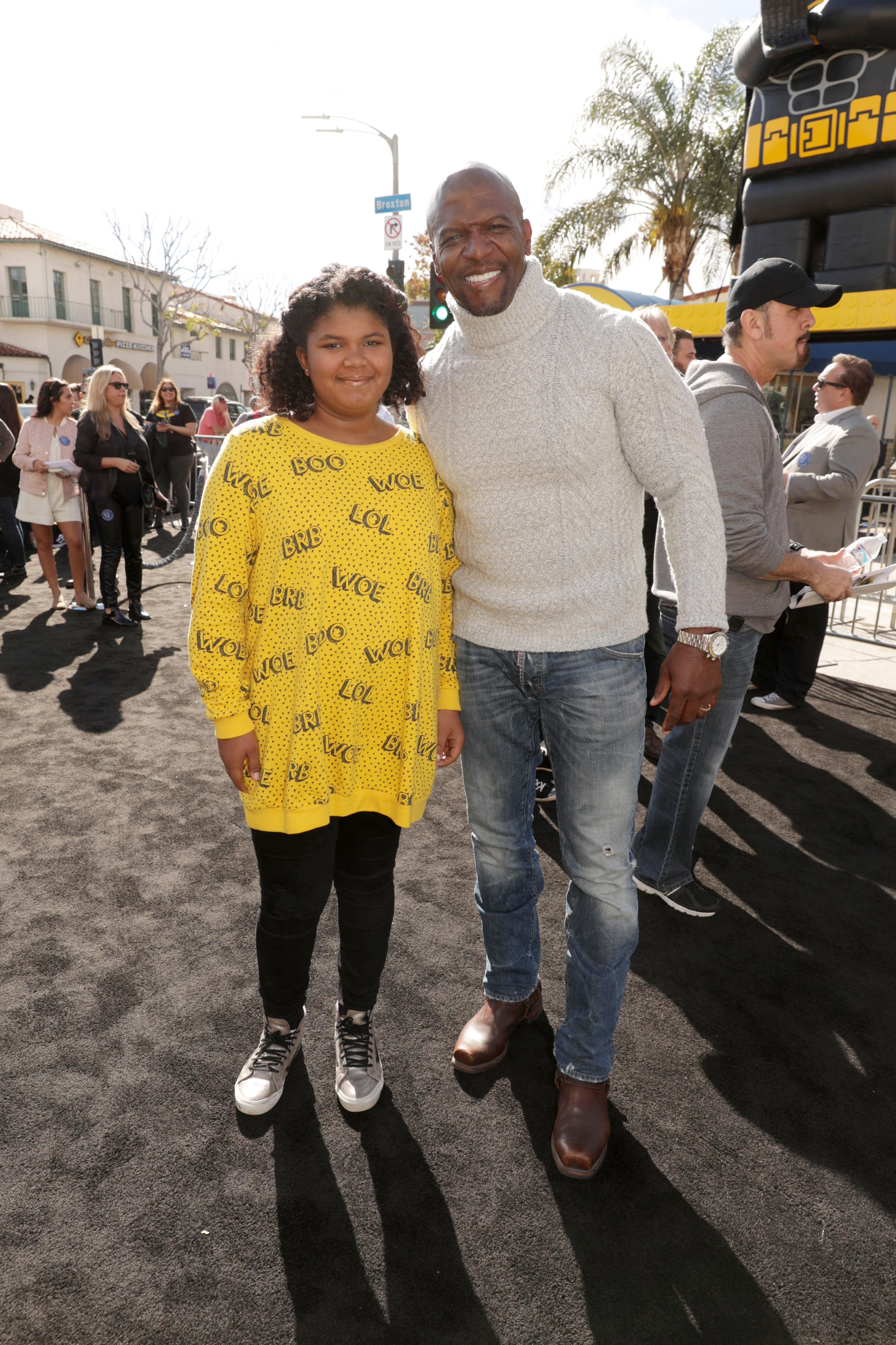 Wynfrey and Terry Crews seen at the world premiere of "The Lego Batman Movie" on Saturday, Feb. 4, 2017 | Source: Getty Images