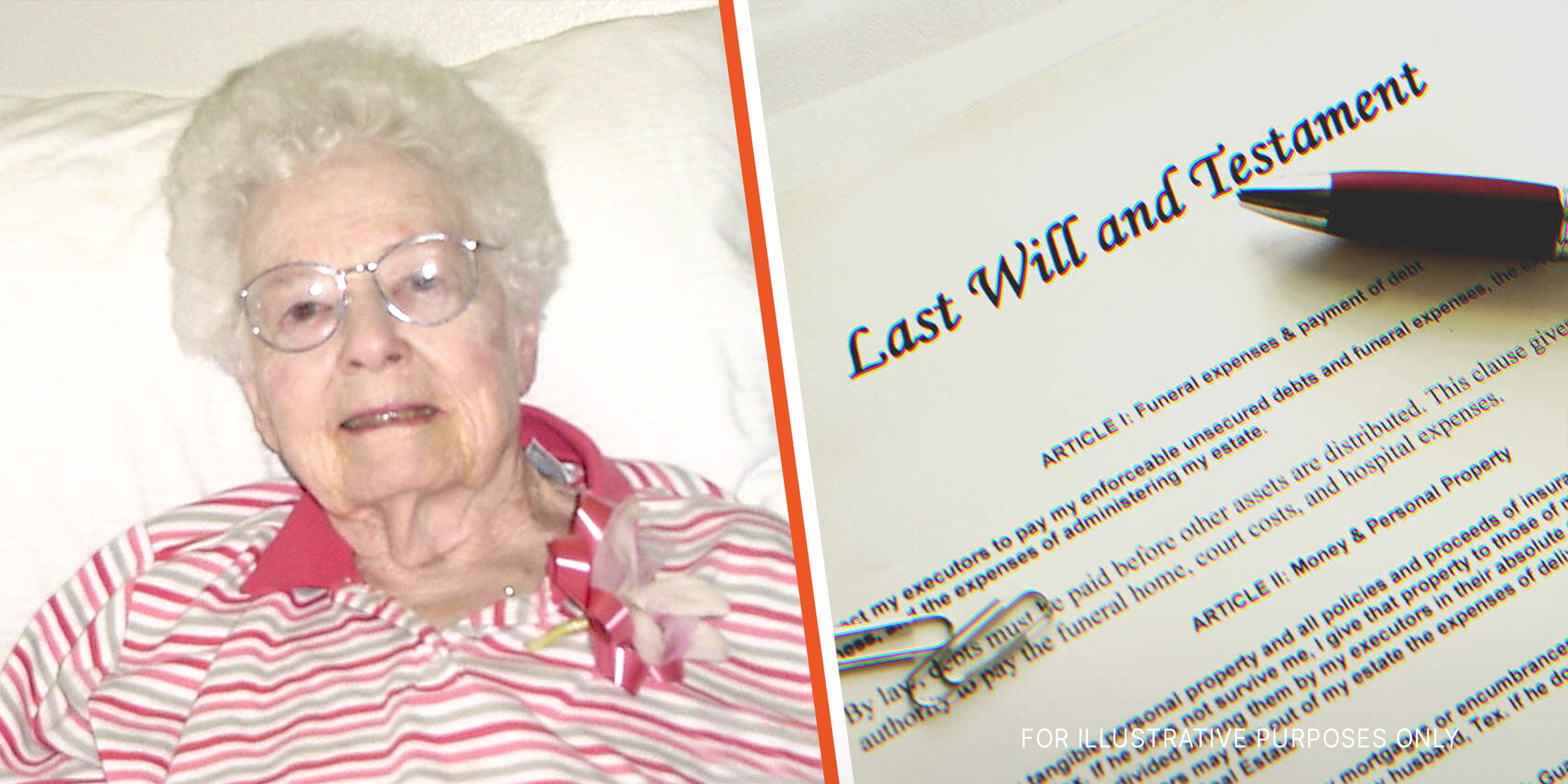 An elderly woman | A will and testament document | Source: Shutterstock