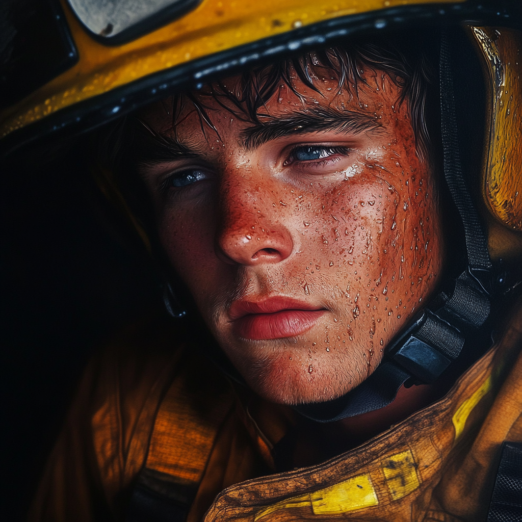 A firefighter deep in thought | Source: Midjourney