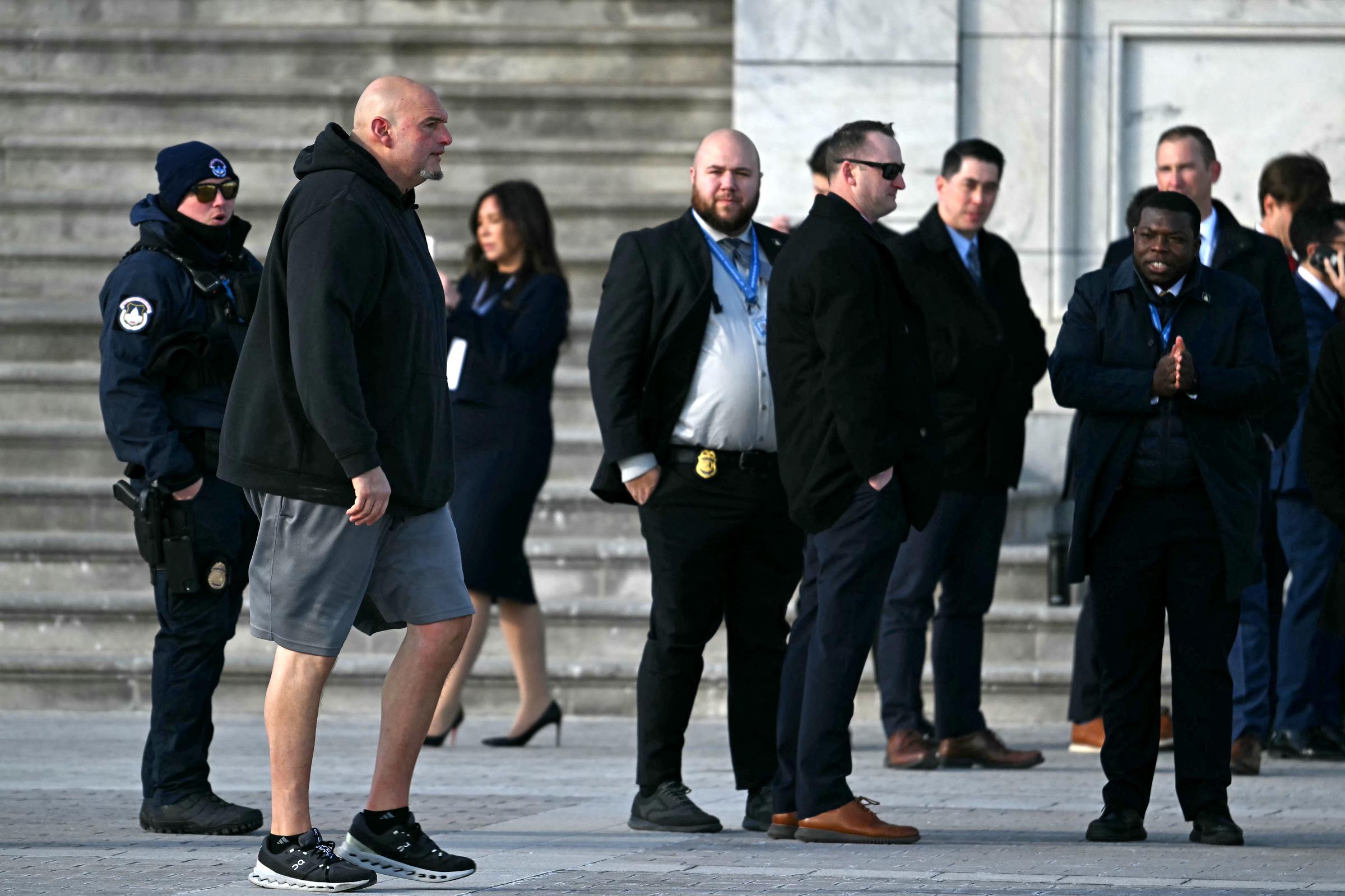 John Fetterman arrives for the inauguration ceremony where Donald Trump will be sworn in as the 47th US President in the US Capitol Rotunda in Washington, D.C., on January 20, 2025 | Source: Getty Images