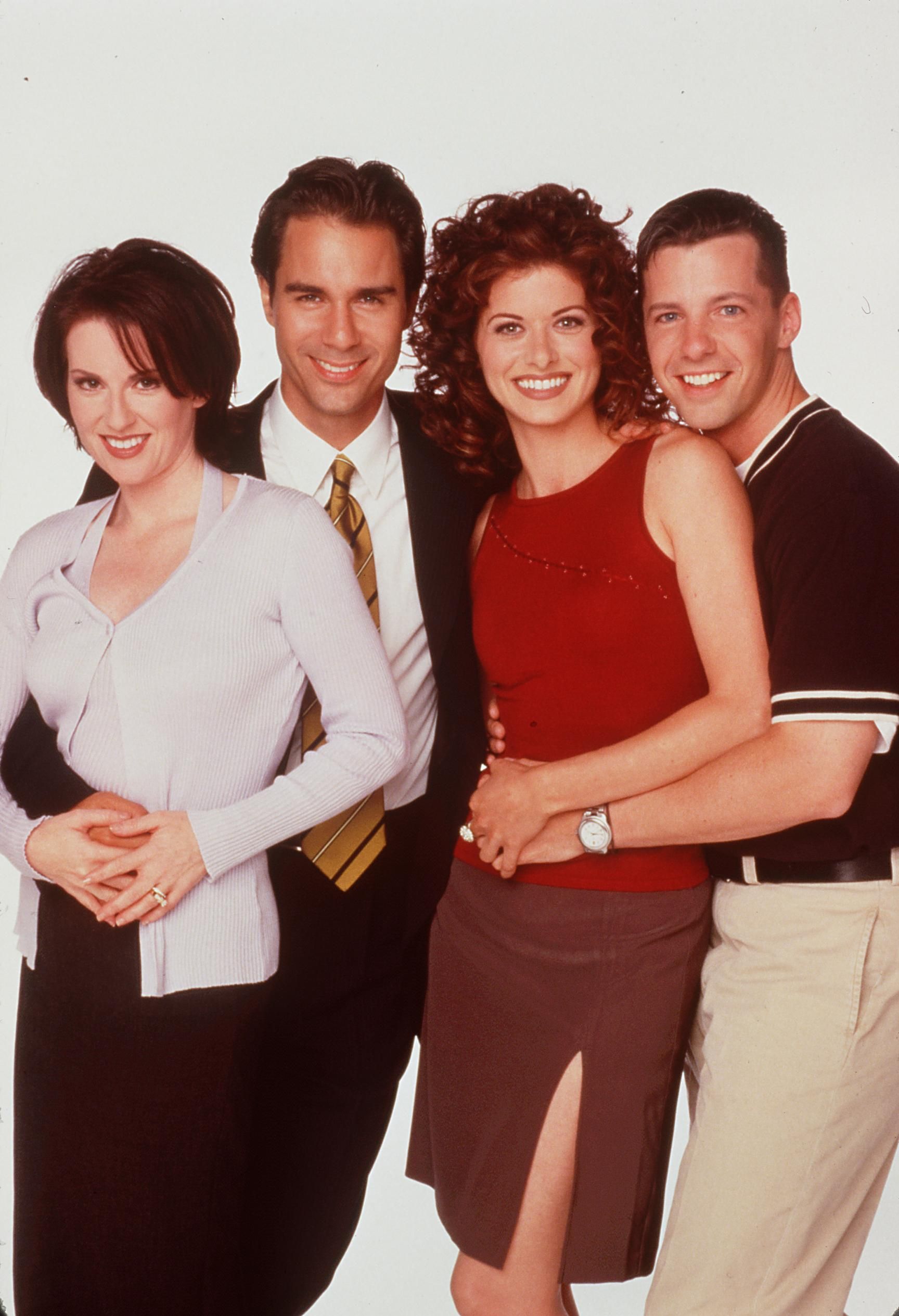 Megan Mullally, Eric McCormack, Debra Messing, and Sean Hayes star in "Will & Grace" in 2000 | Source: Getty Images