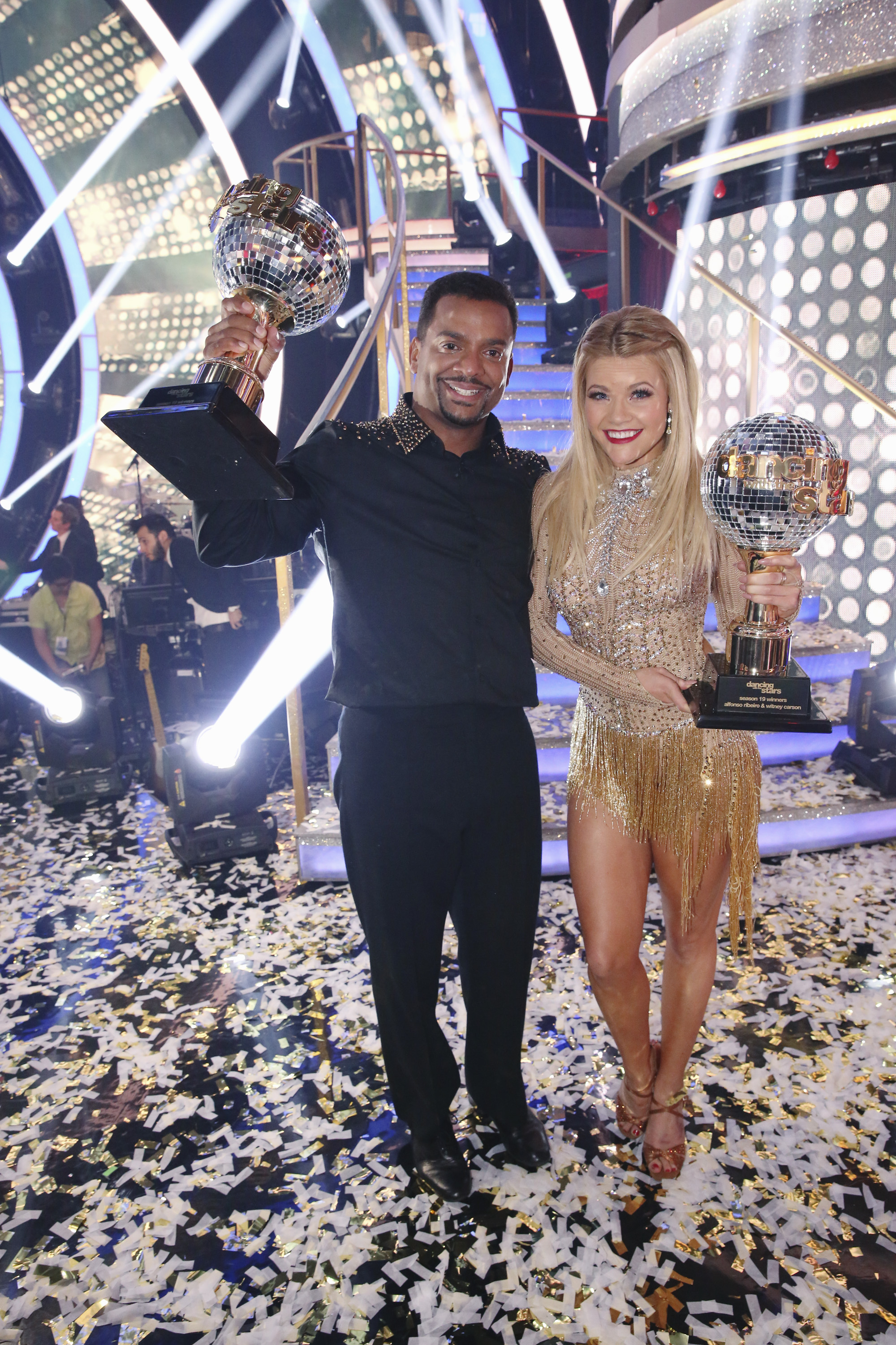 Alfonso Ribeiro and Witney Carson on the set of "Dancing with the Stars," 2014 | Source: Getty Images