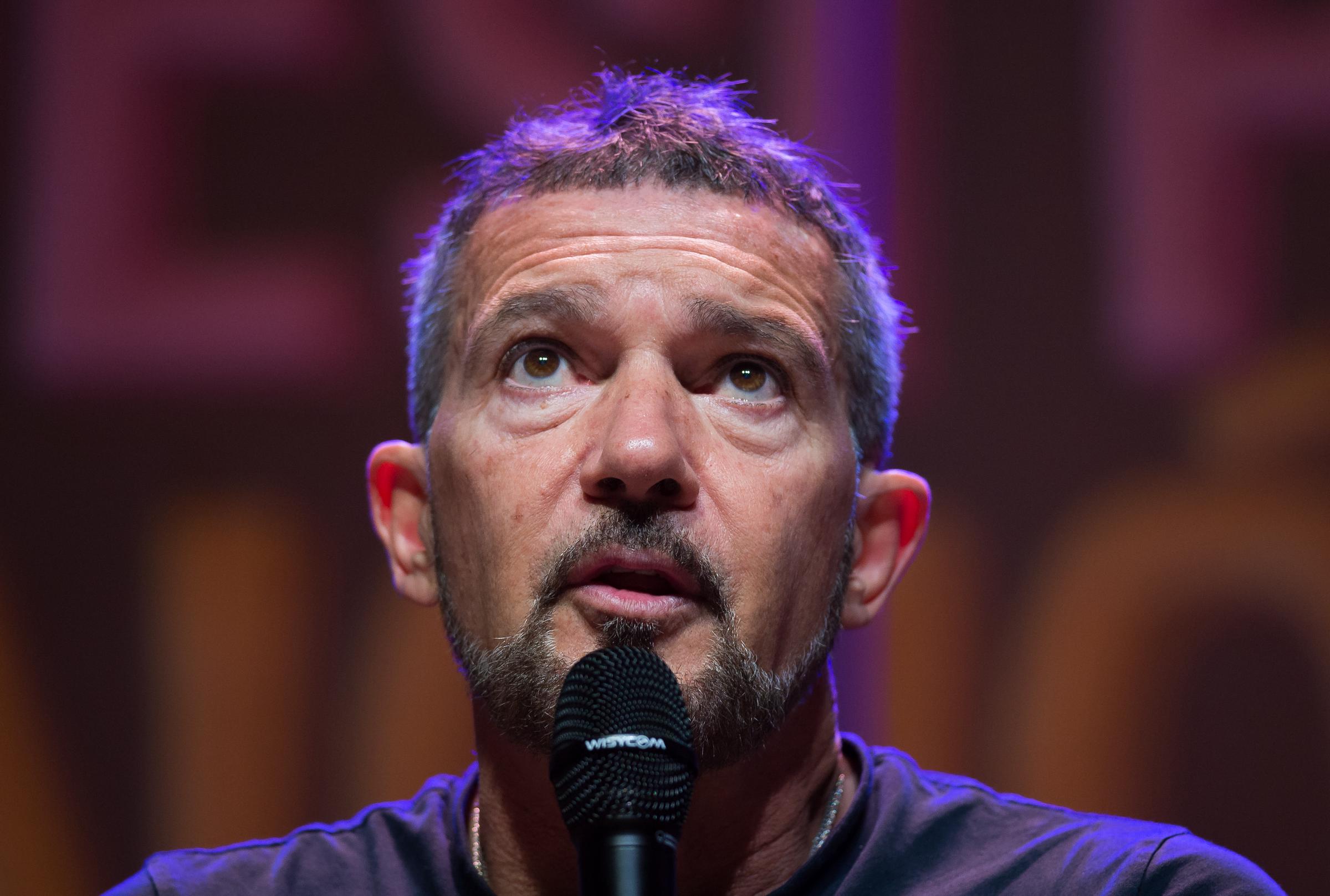 Antonio Banderas discusses his musical "Playing Our Song" at Soho CaixaBank Theatre in Malaga, Spain, on May 31, 2024. | Source: Getty Images