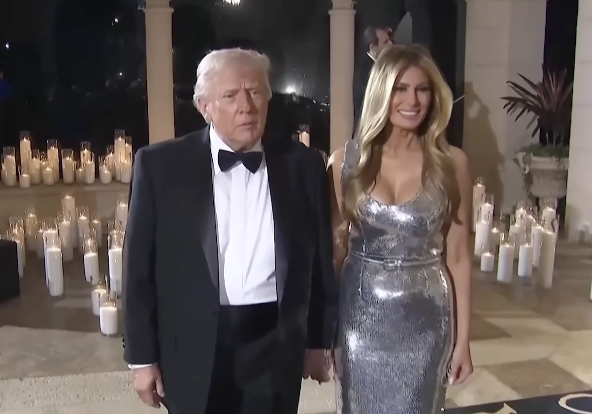 Donald and Melania Trump as seen in a video posted on January 2, 2026 | Source: YouTube/Rumour Juice