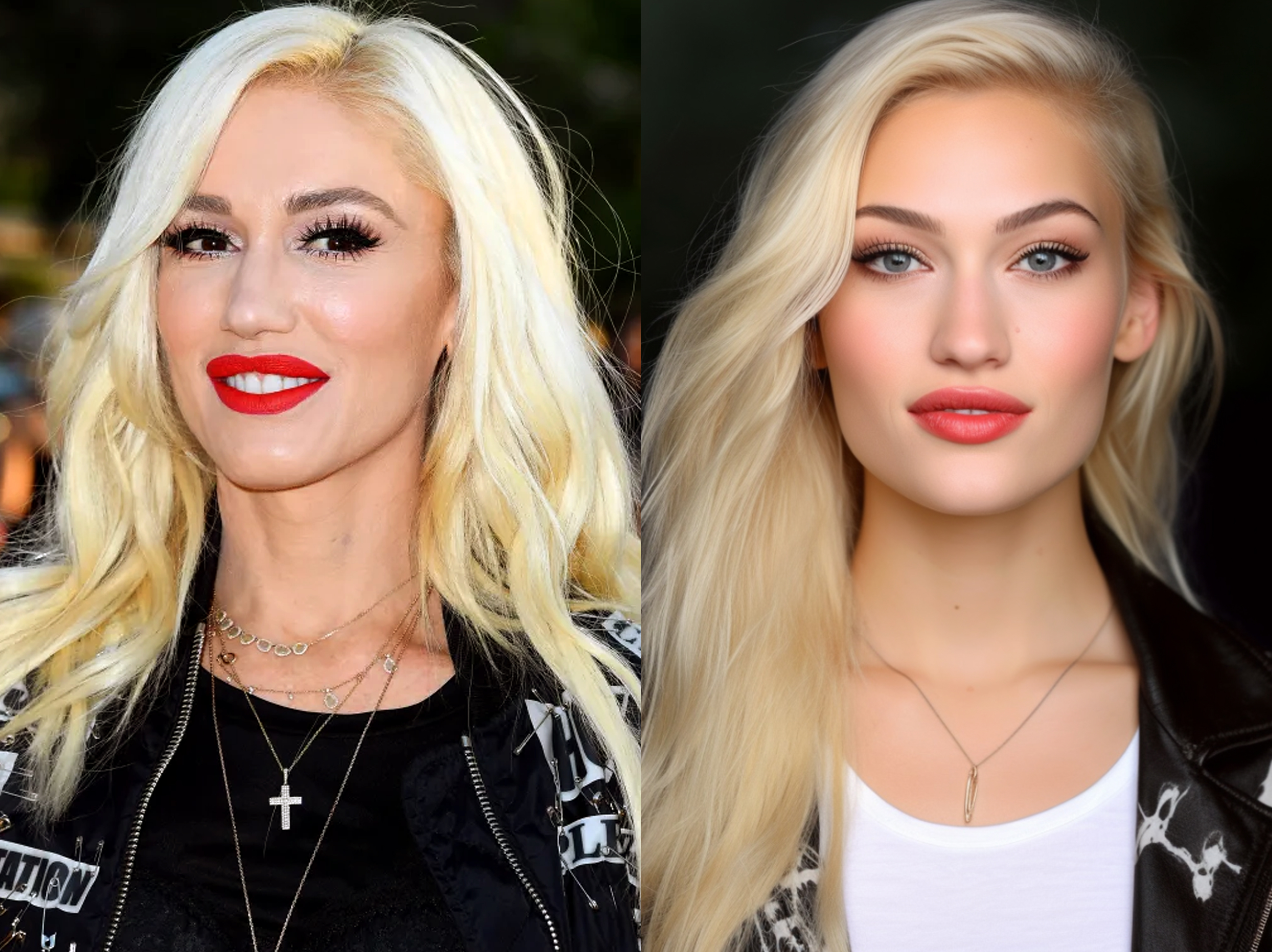 How Gwena Stefani would look with natural make up according to an AI-generated photo | Source: Midjourney | Getty Images