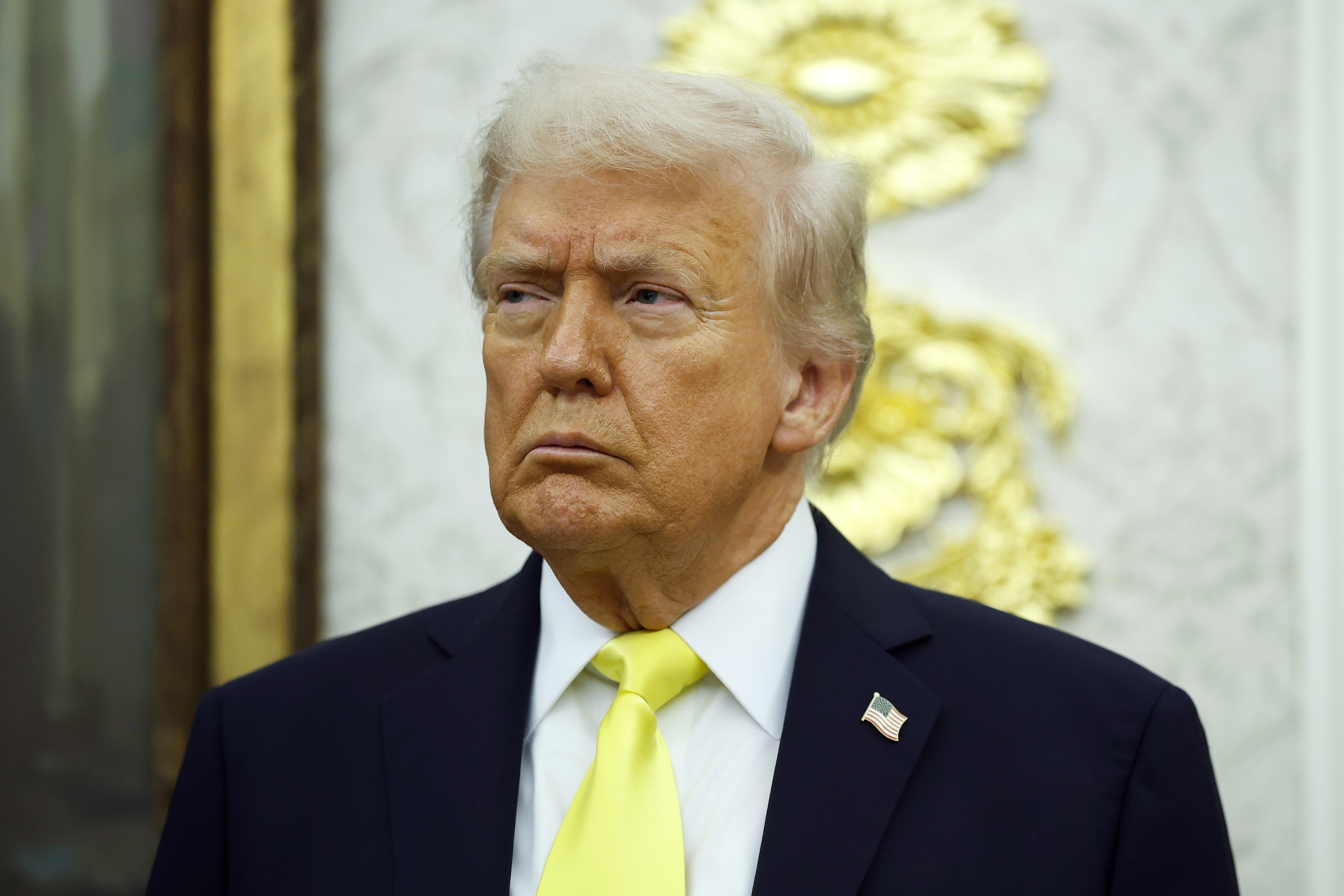 President Donald Trump is in the Oval Office of the White House in Washington, DC on October 15, 2025 | Source: Getty Images