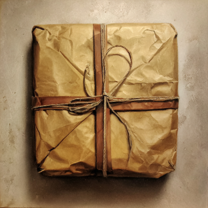 A painting wrapped in brown paper | Source: Midjourney