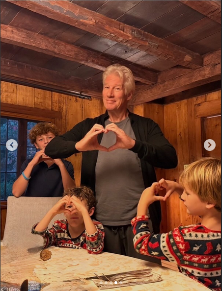 Richard Gere with Alexander, Albert, and James, from a post dated May 10, 2026 | Source: Instagram/alejandragere