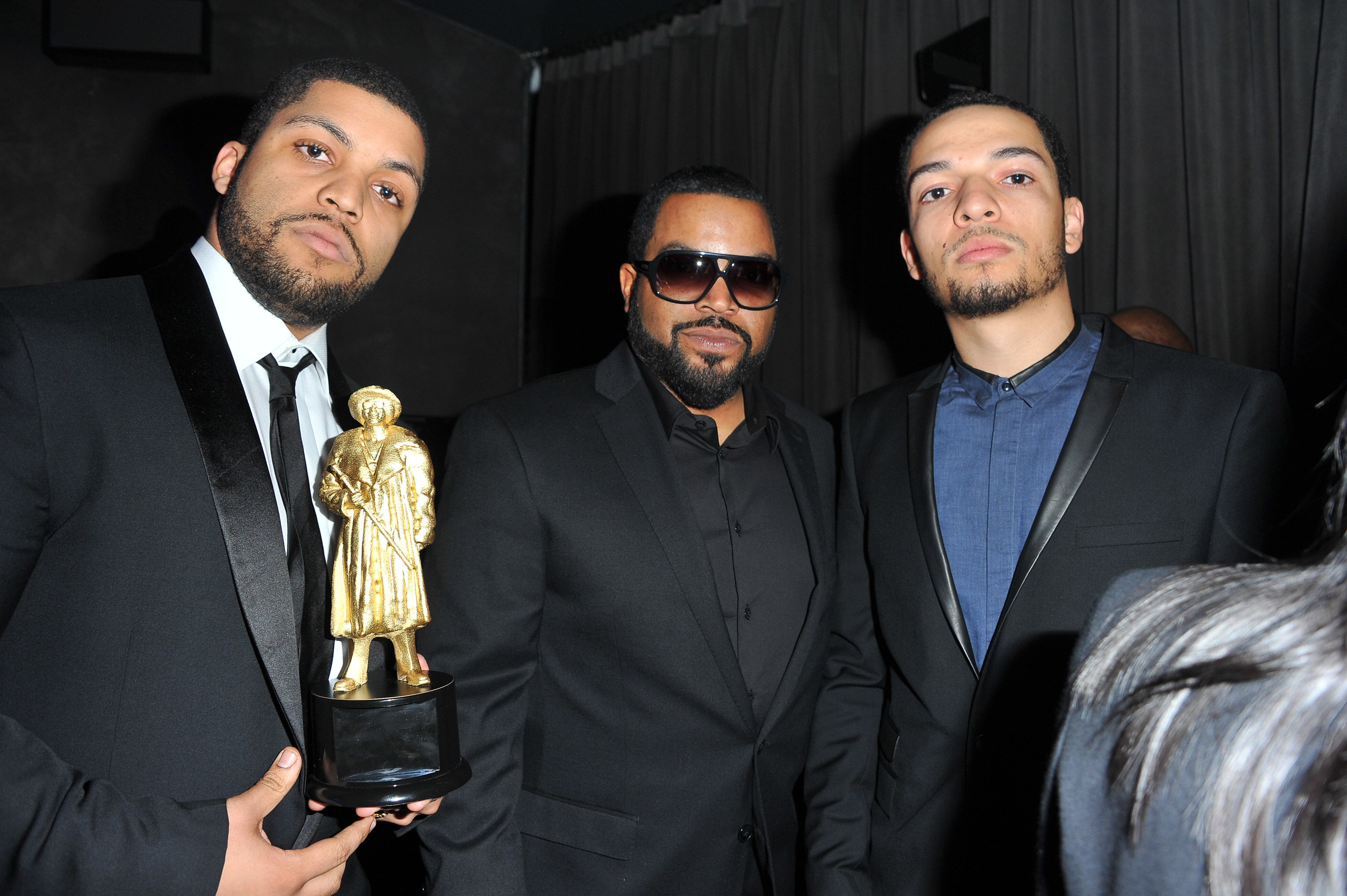 Ice Cube with his sons, O'Shea Jackson Jr. and Darrell Jackson, at the All Def Movie Awards in Los Angeles, California on February 24, 2016. | Source: Getty Images