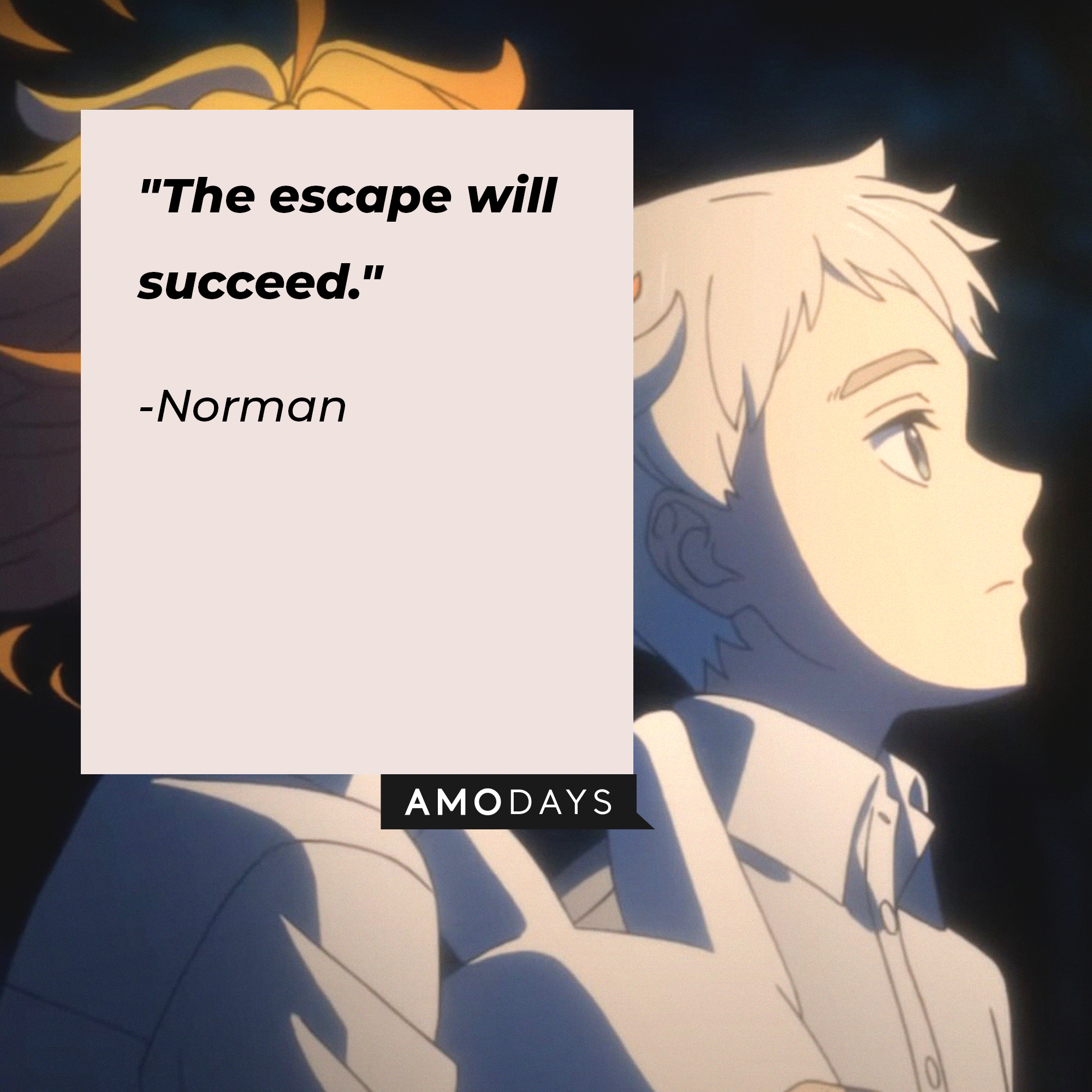 Norman's quote: "The escape will succeed." | Image: AmoDays