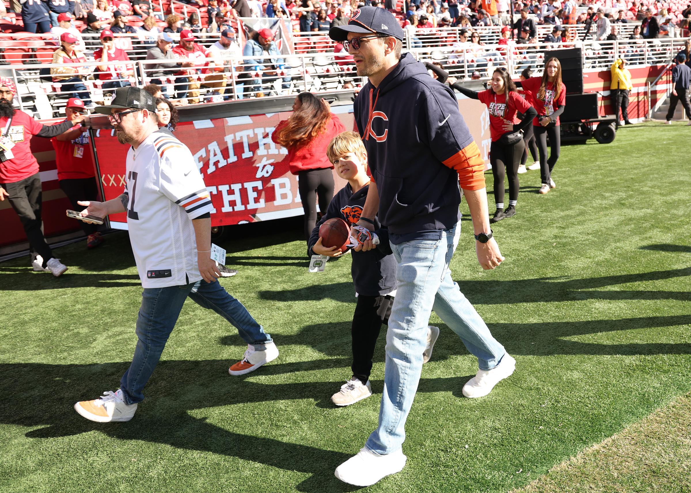 Dimitri and Ashton Kutcher spotted at the game between the Chicago Bears and the San Francisco 49ers in Santa Clara, California on December 8, 2024 | Source: Getty Images