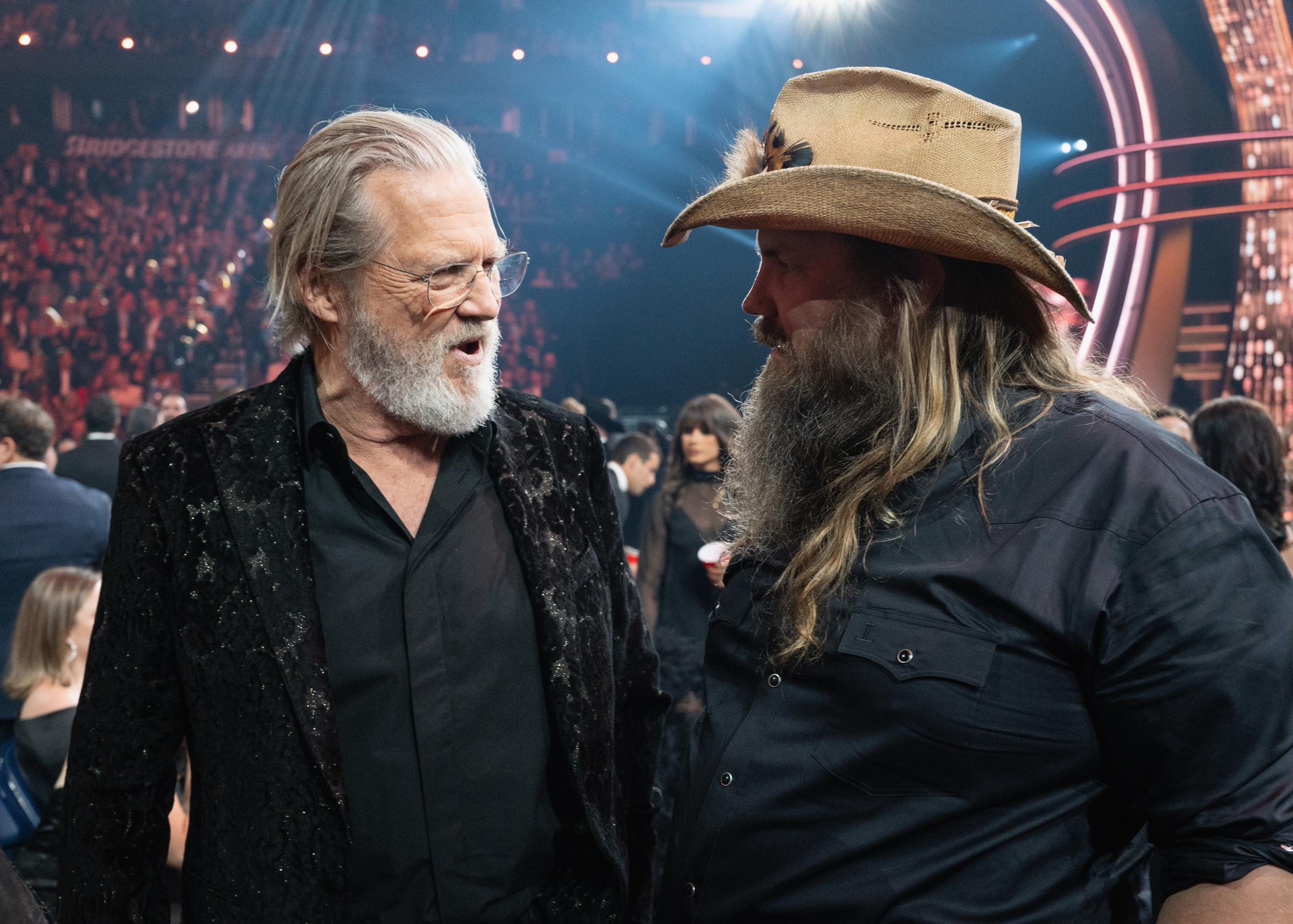 Jeff Bridges and Chris Stapleton on November 20, 2024, in Nashville, Tennessee | Source: Getty Images