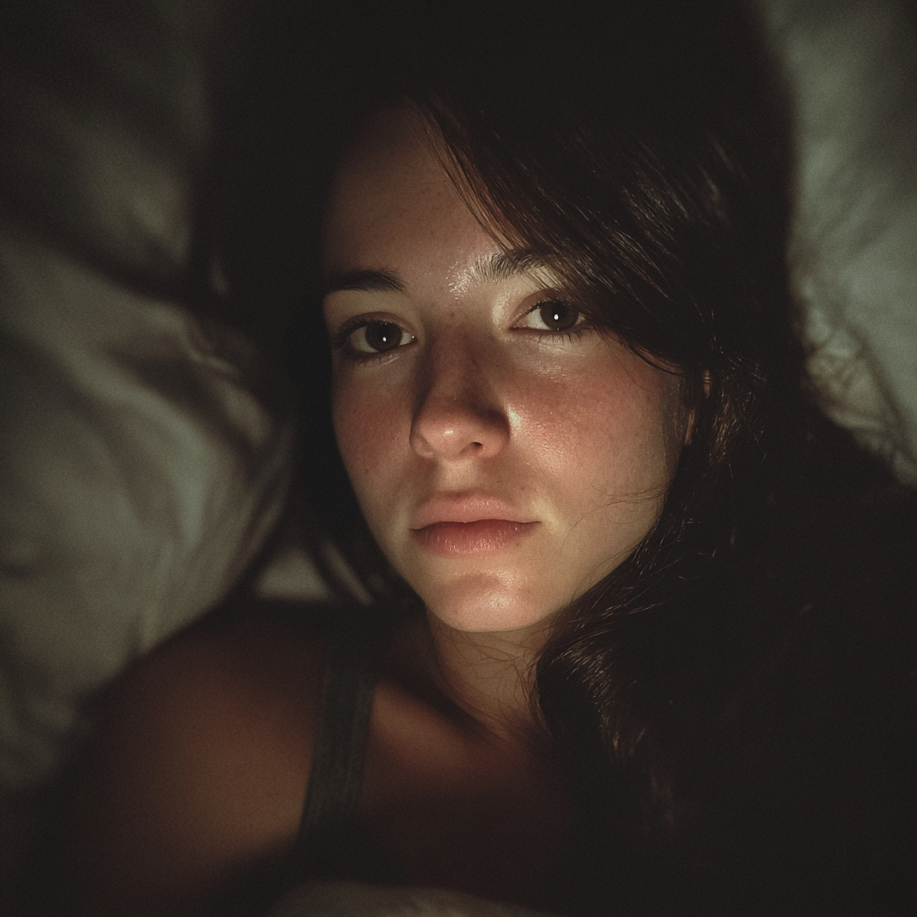 A woman lying in bed | Source: Midjourney