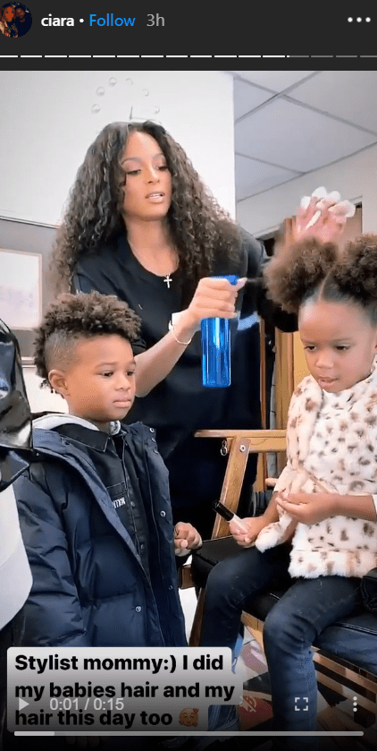 A screenshot of Ciara, her son Future and her daughter Sienna from Ciara's Instagram story | Photo: instagram.com/ciara