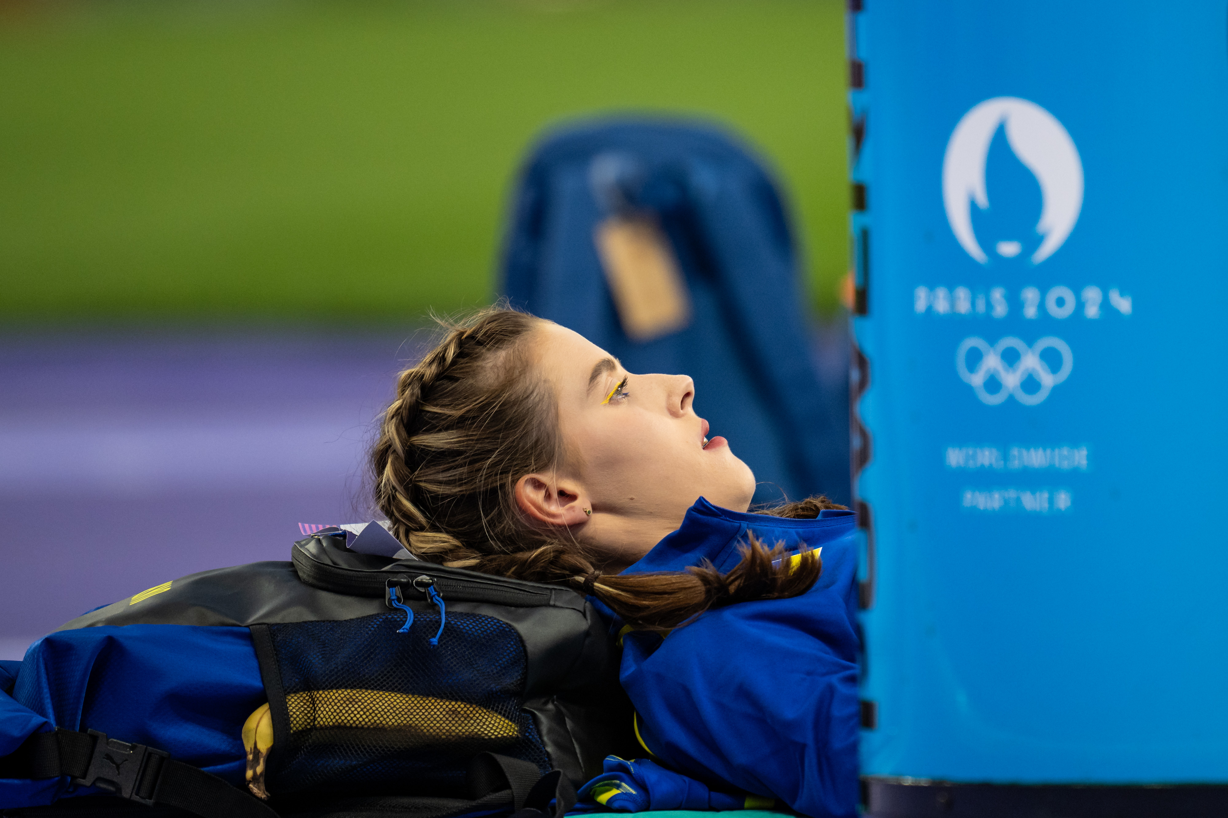 Yaroslava Mahuchikh relaxes before an attempt during the Women's High Jump Final at the Olympic Games Paris 2024 on August 4, 2024, in Paris, France. | Source: Getty Images