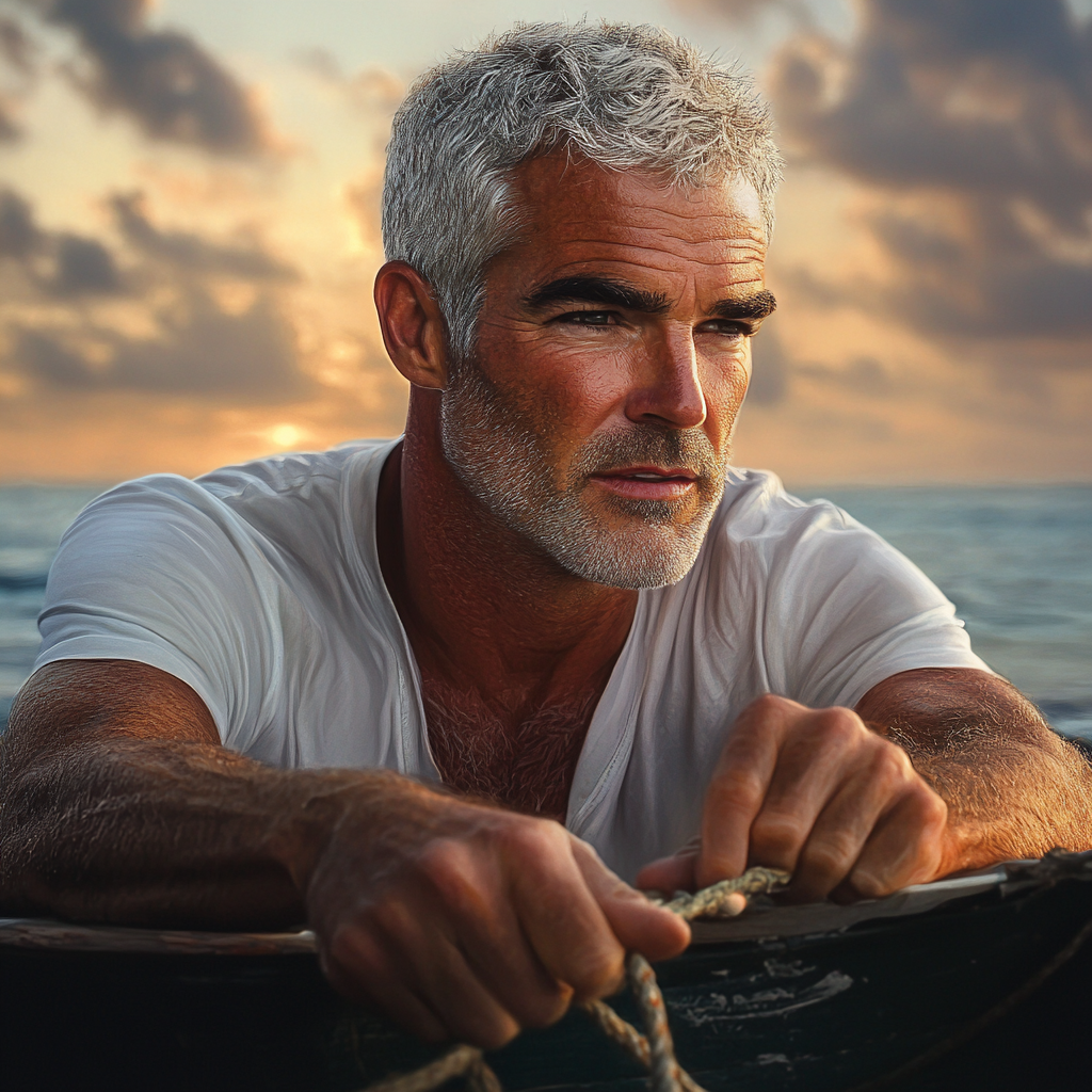 A man tying a boat | Source: Midjourney