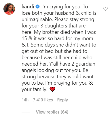 Kandi sending her condolence to Vanessa after the loss of her Husband, Kobe. | Photo: Instagram/kandi