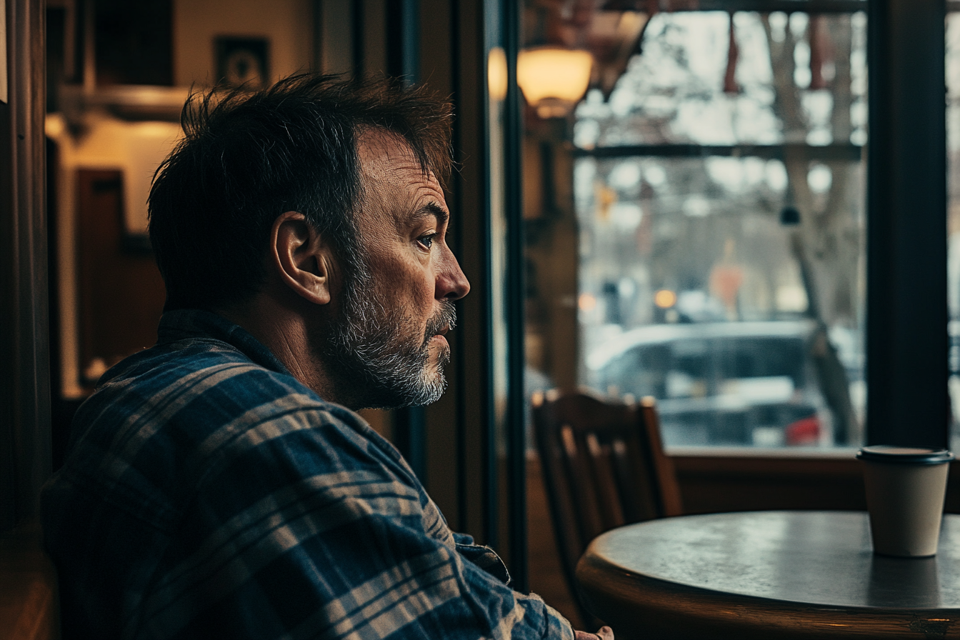 A man in a coffeeshop | Source: Midjourney