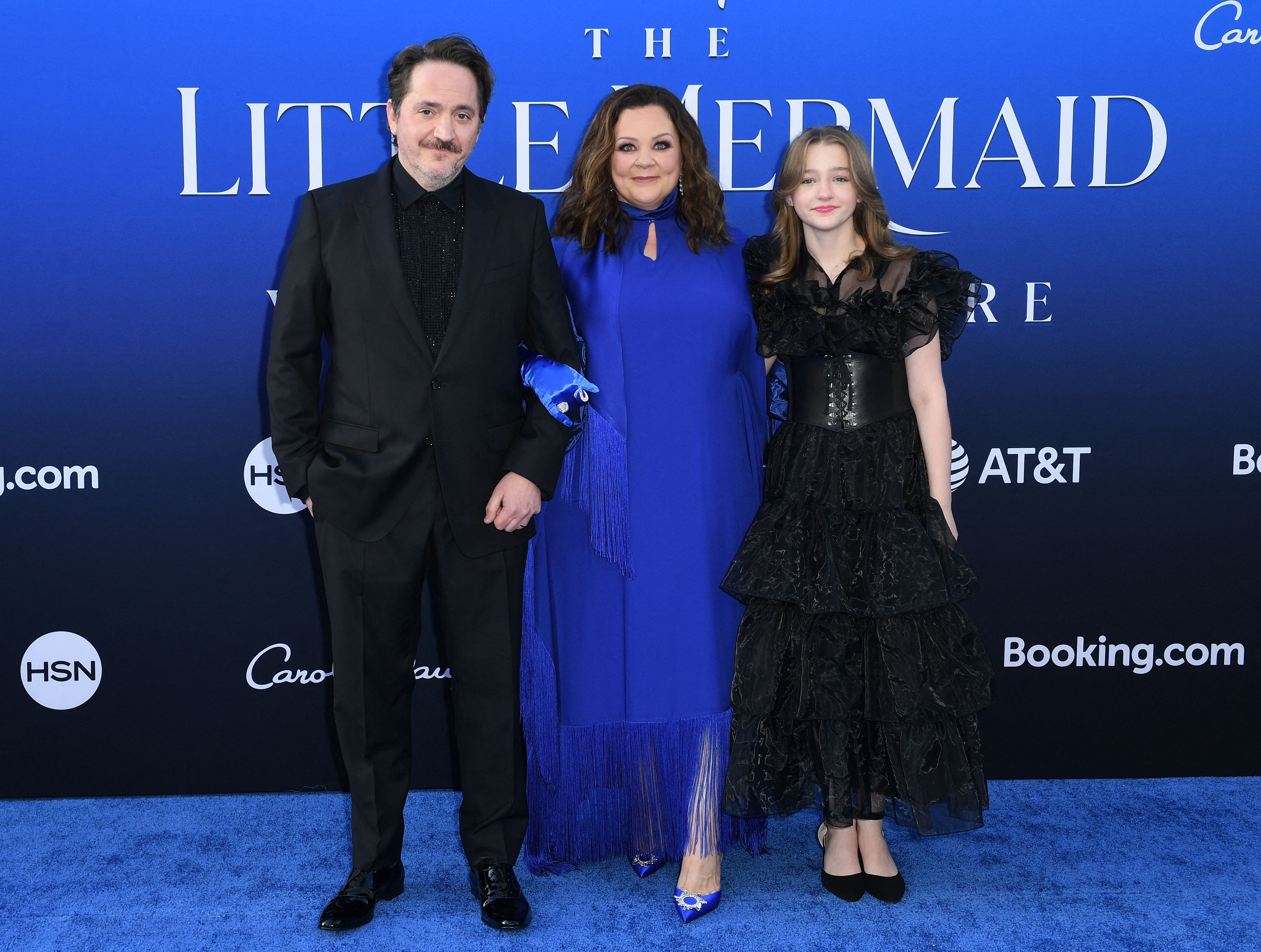 Ben Falcone, Melissa McCarthy and Vivian Falcone at the premiere of "The Little Mermaid" in Hollywood, California on May 8, 2023 | Source: Getty Images