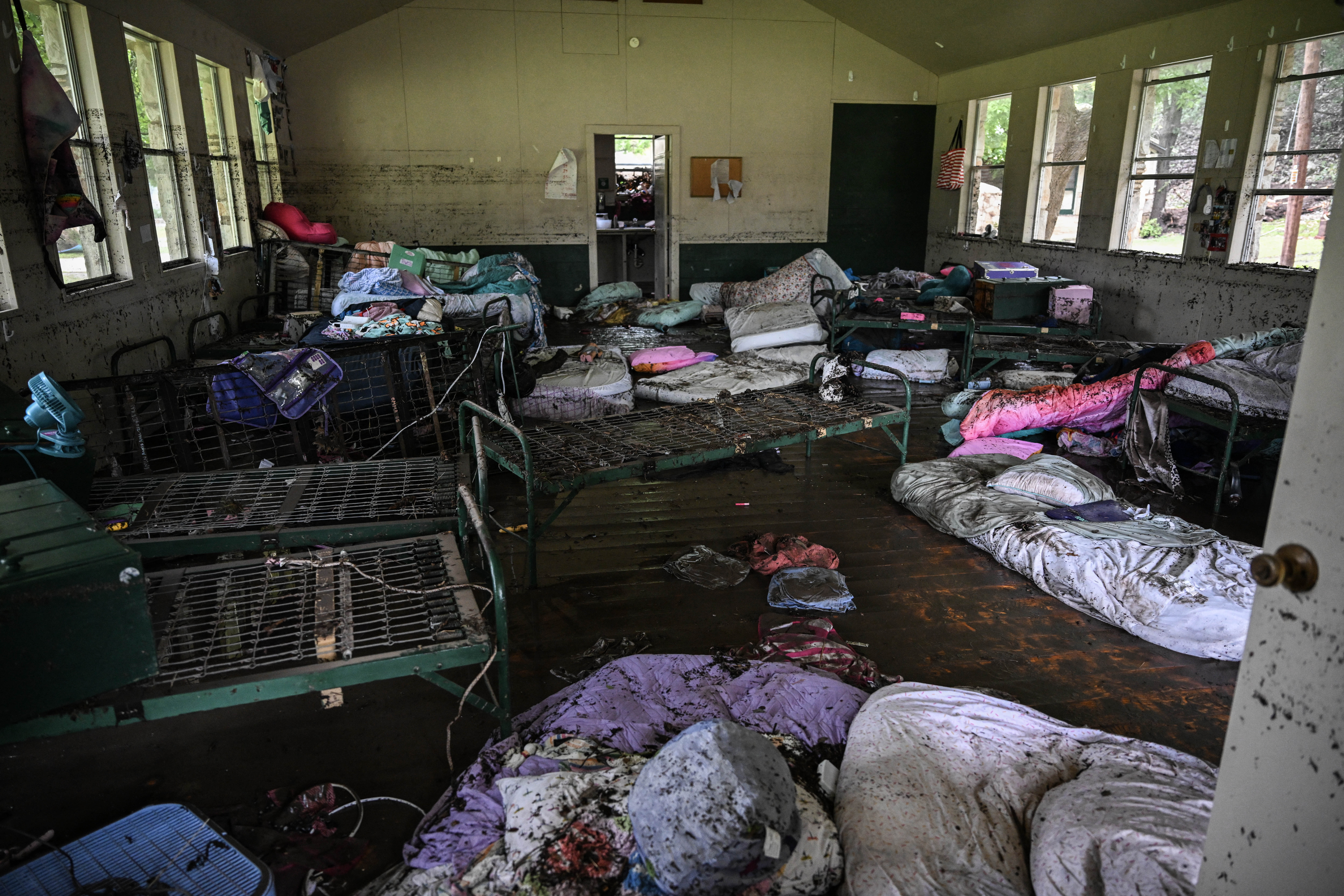A view inside of a cabin at Camp Mystic, the site of where at least 20 girls went missing after flash flooding in Hunt, Texas, on July 5, 2025. | Source: Getty Images