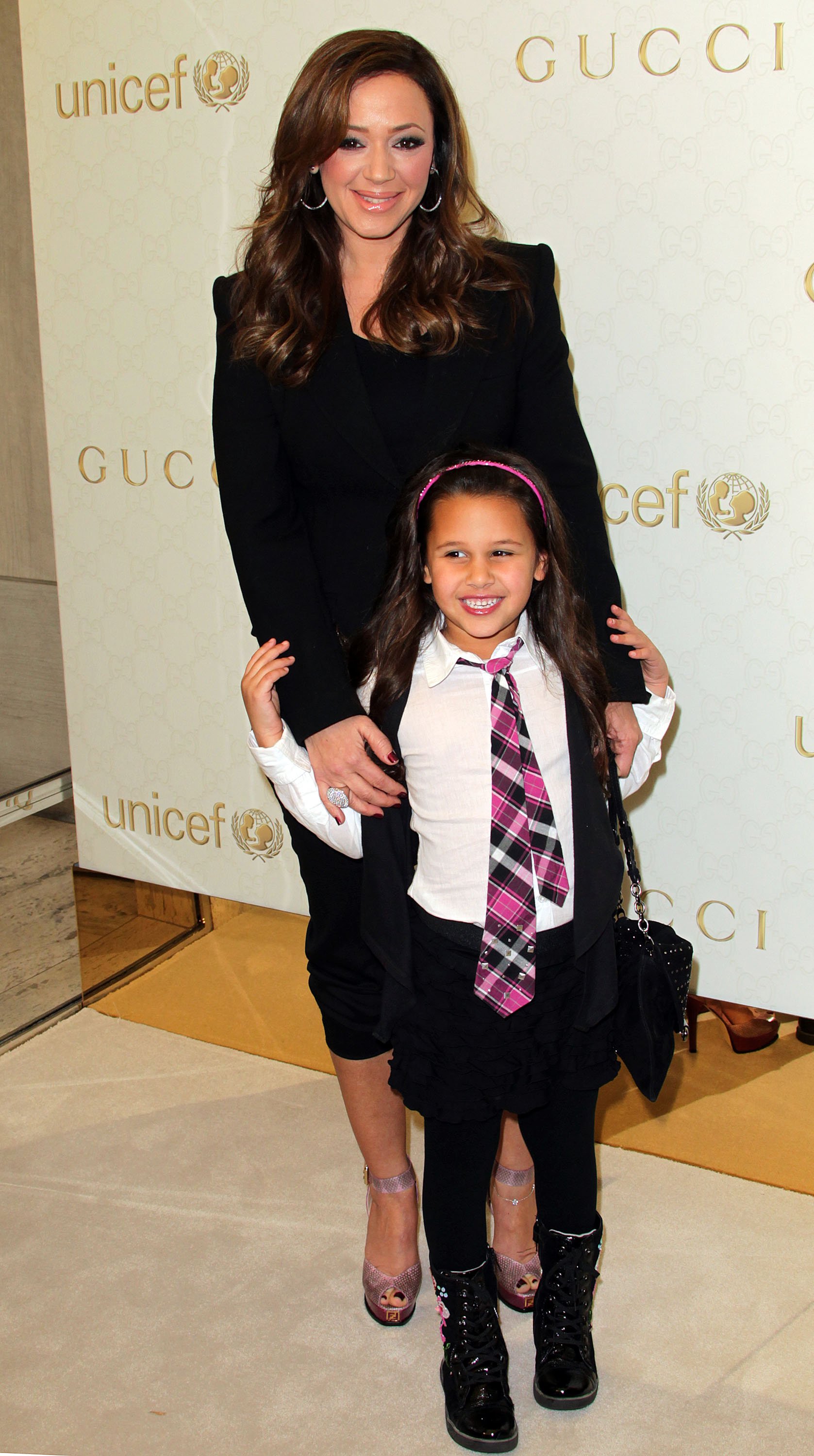 Leah Remini and Sofia Bella Pagan at the Launch of the Gucci Children's Collection on November 20, 2010 | Source: Getty Images