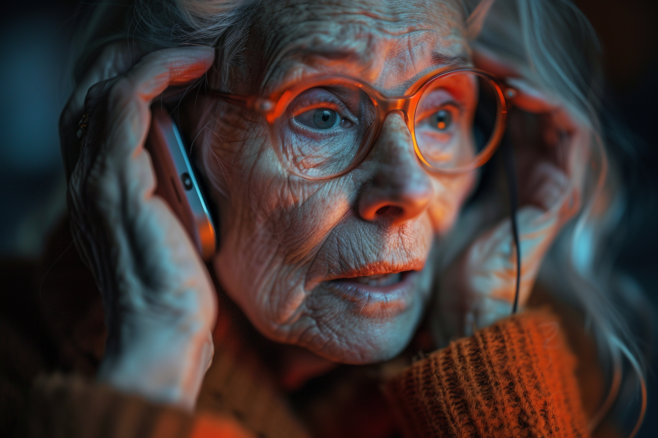 An older woman attending a phone call | Source: Midjourney