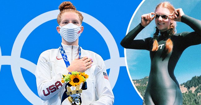 A swimmer did not have an olympic-size pool to train in but she managed to win the gold medal in Tokyo | Photo: Instagram/lydiaalicee_  & Getty Images