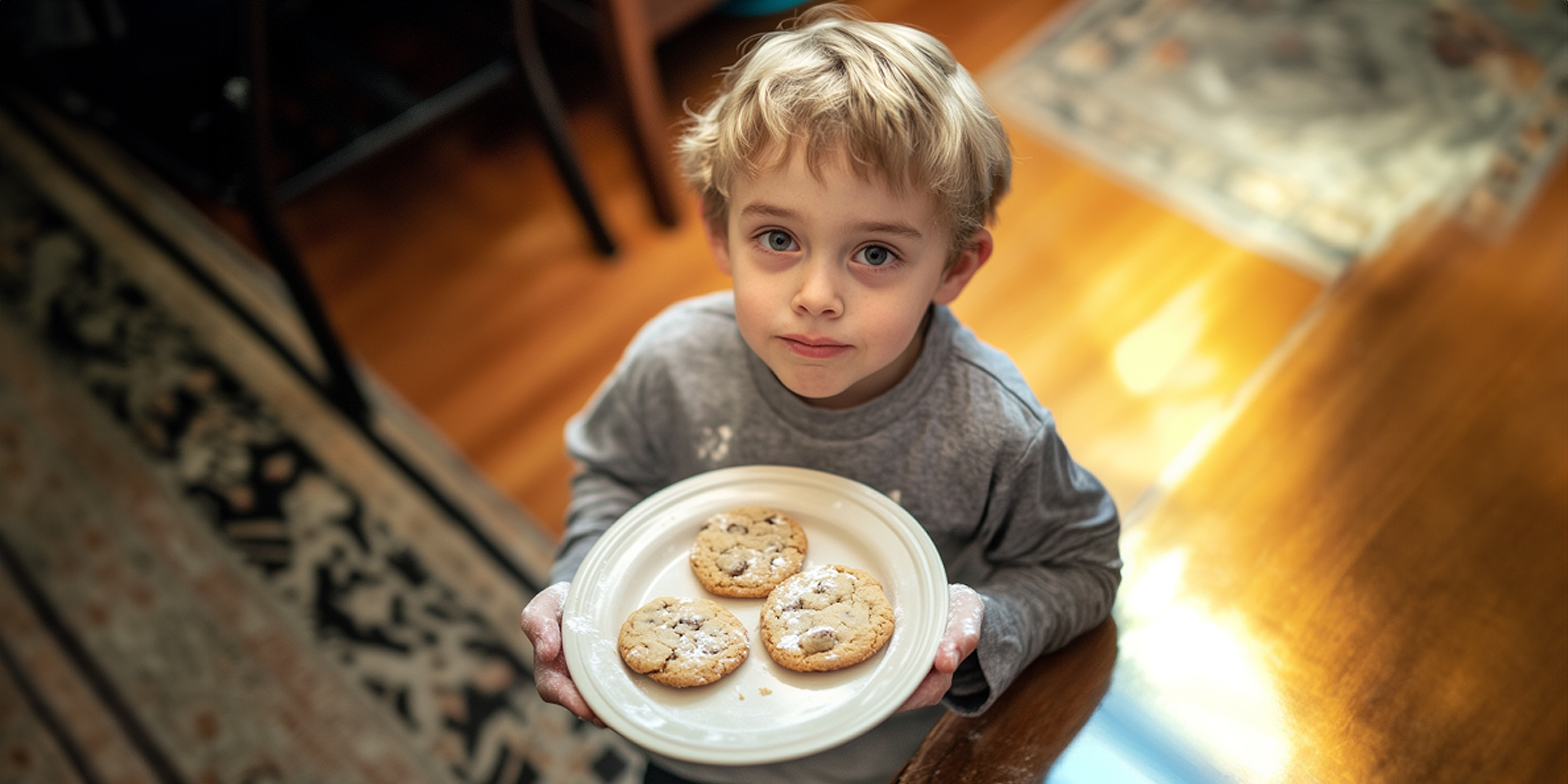 A boy with a plate of cookies | Source: Amomama