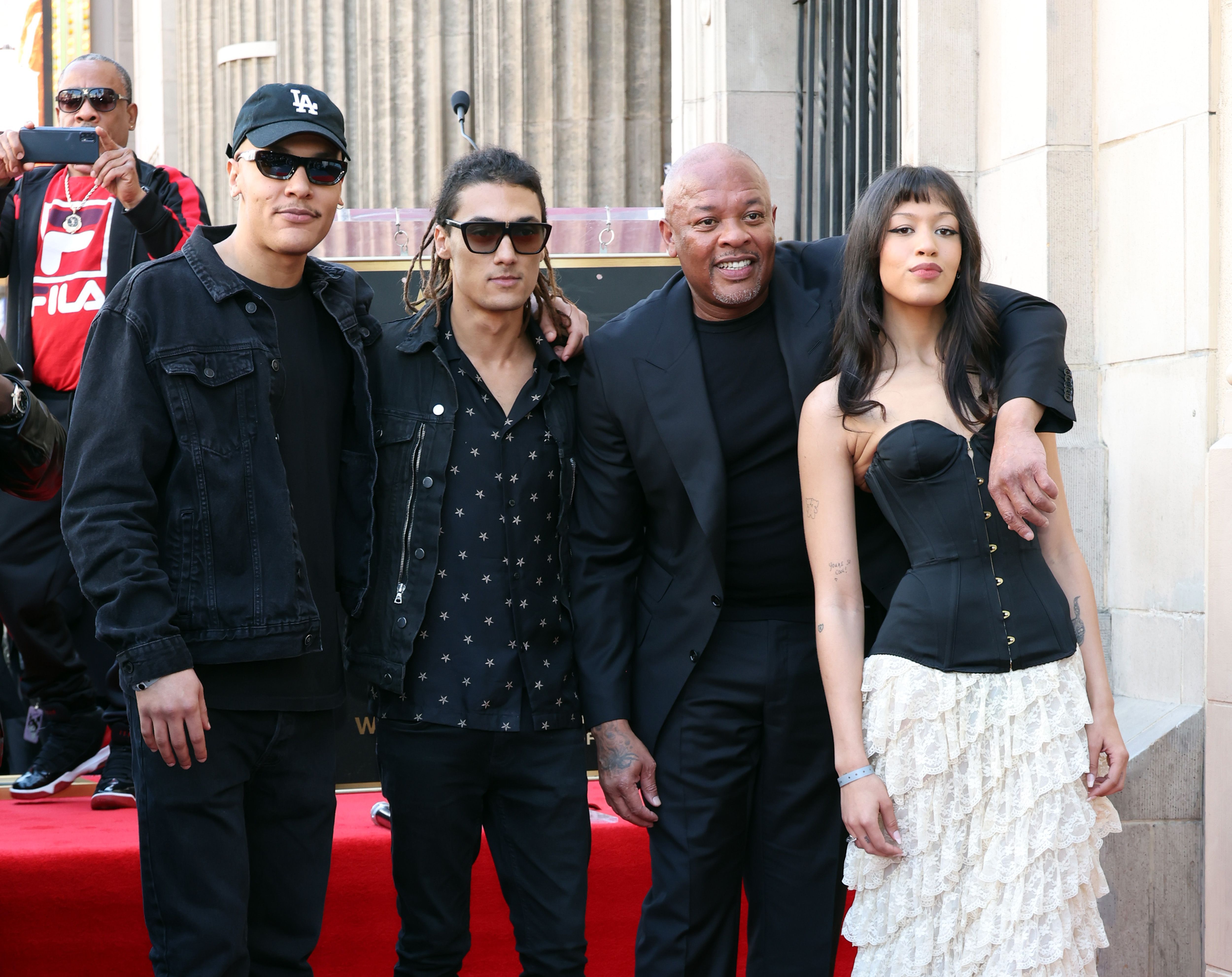 Truice, Tyler, Truly Young, and Dr. Dre attend the Hollywood Walk of Fame Star Ceremony for Dr. Dre on March 19, 2024 in Hollywood, California | Source: Getty Images