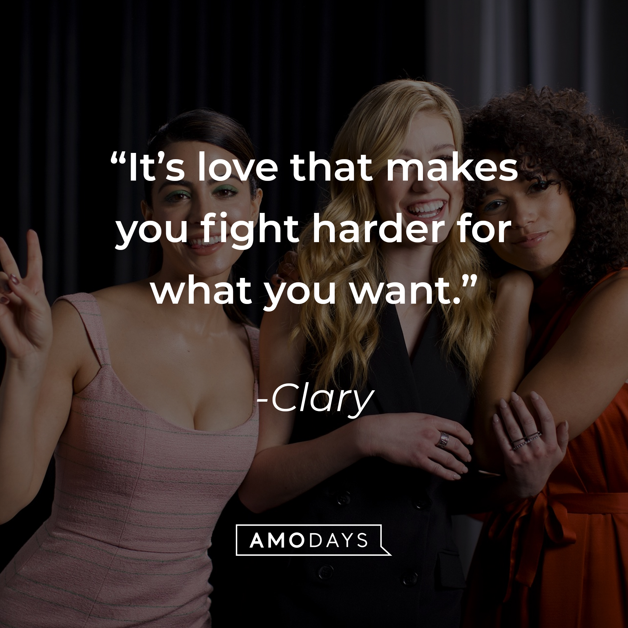 Clary's quote: "It's love that makes you fight harder for what you want."┃Source: facebook.com/ShadowhuntersSeries