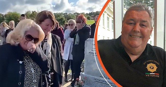 Man pranks his family and guests at his burial. | Photo: twitter.com/Andrea36496119  youtube.com/Liverpool ECHO  