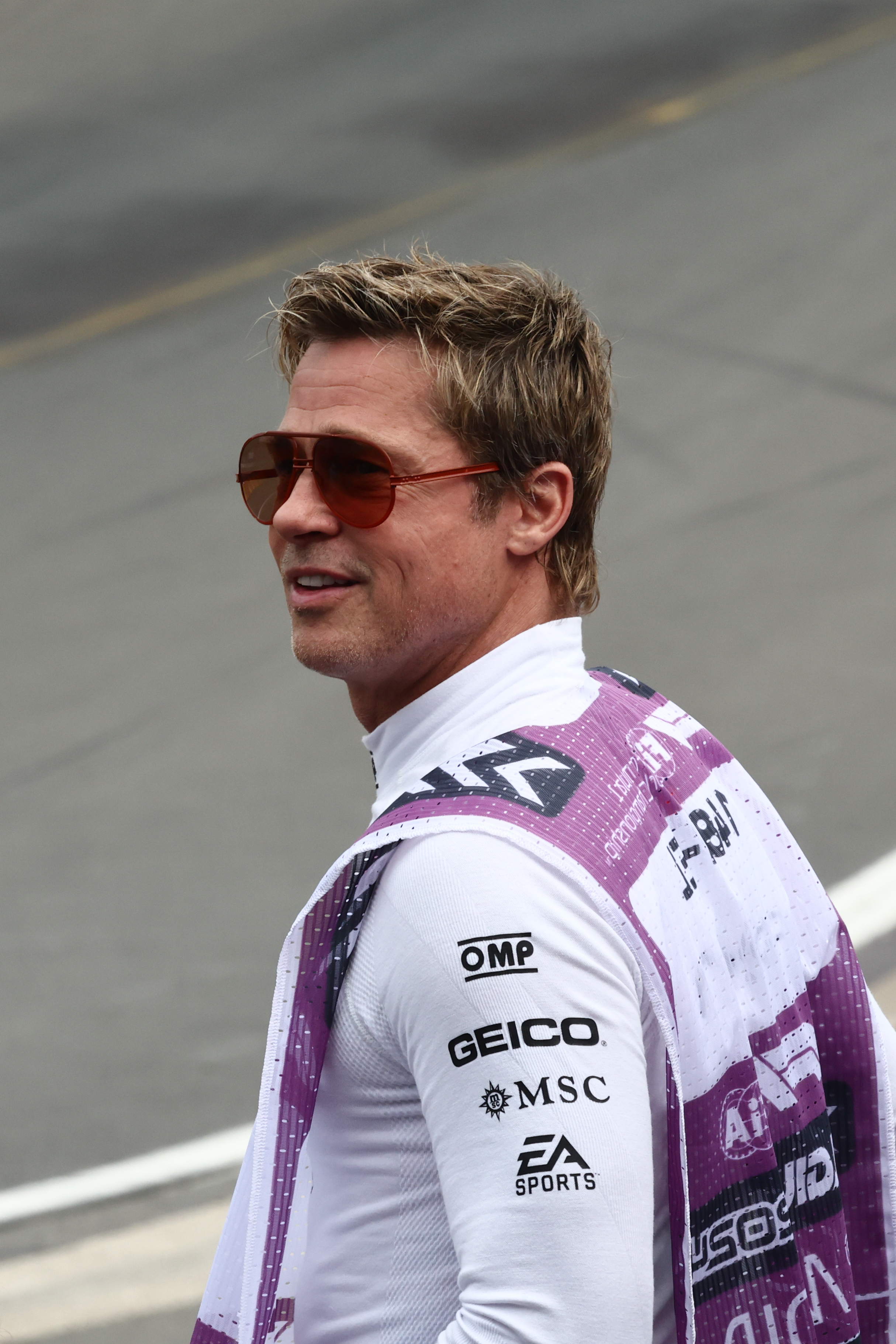 Brad Pitt during second practice ahead of the Formula 1 Belgian Grand Prix at Spa-Francorchamps in Spa, Belgium on July 26, 2024 | Source: Getty Images