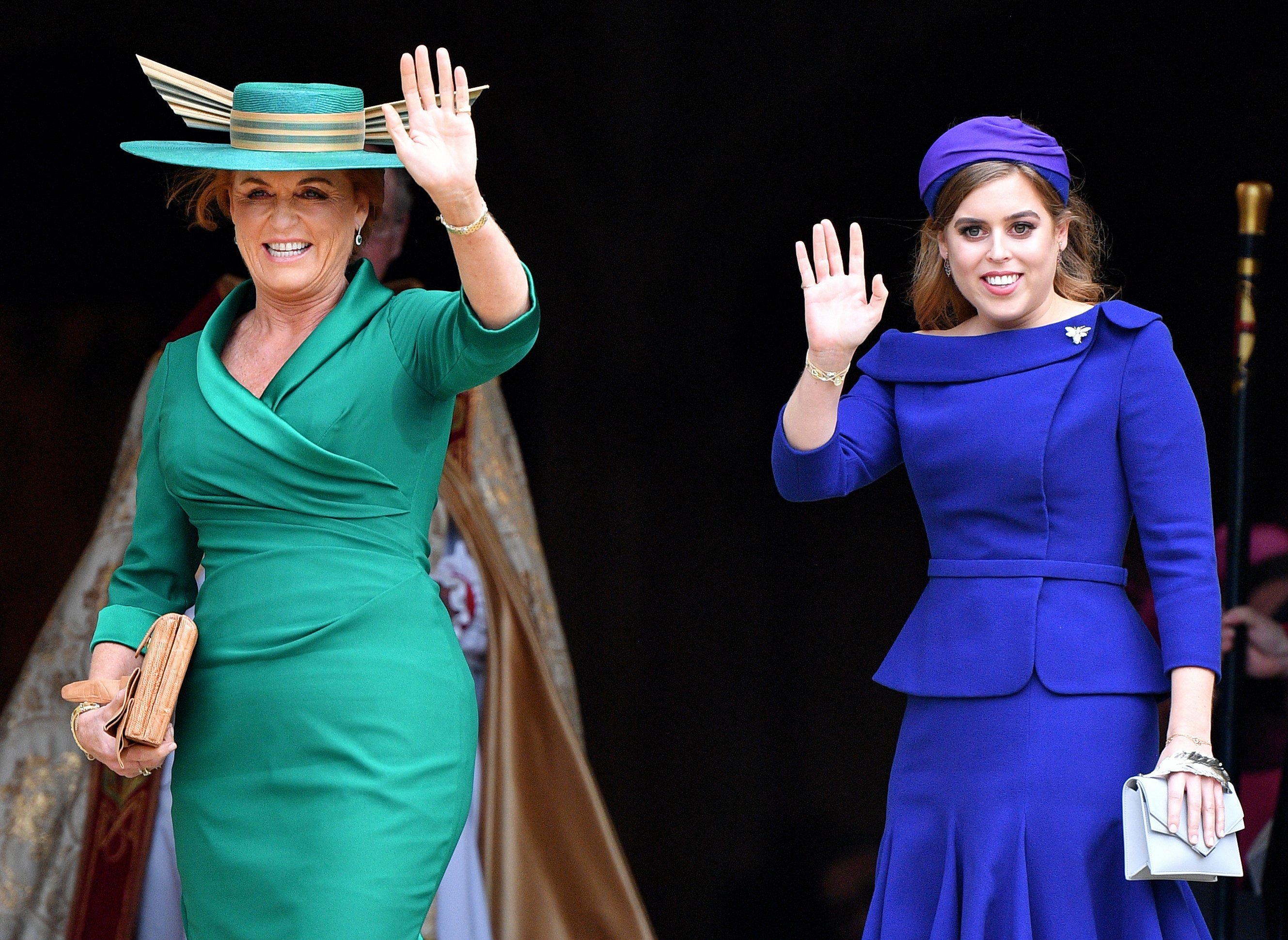 Sarah Ferguson and Princess Beatrice attend Princess Eugenie's wedding at St. George's Chapel in Windsor Castle in October 2018 | Photo: Getty Images