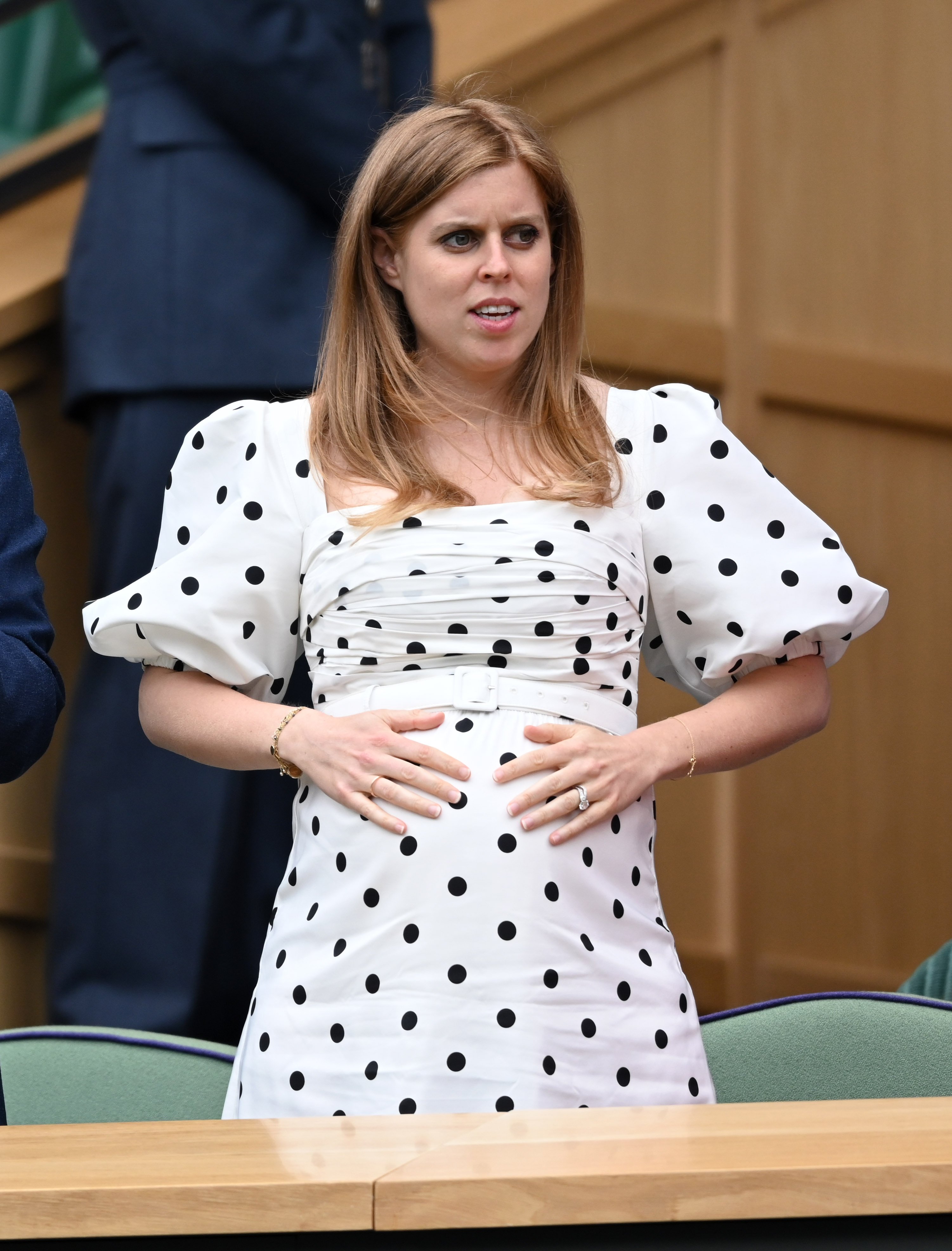 Princess Beatrice of York attends day 10 of the Wimbledon Tennis Championships at the All England Lawn Tennis and Croquet Club on July 08, 2021 in London, England.| Source: Getty Images