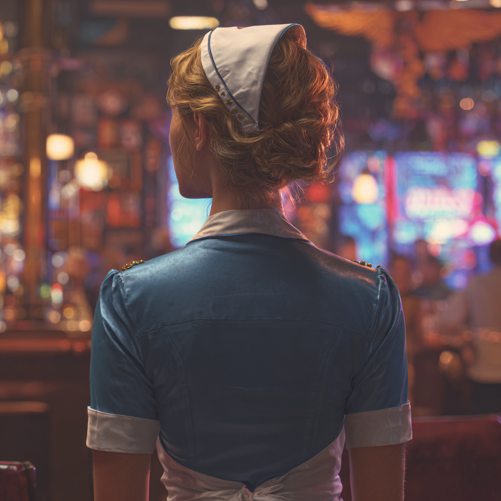 A waitress in a coffee shop | Source: Midjourney