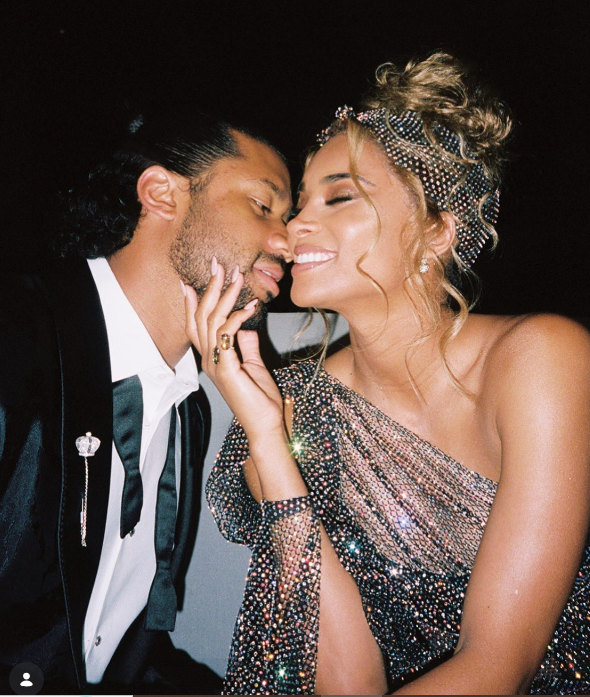 Ciara and Russell Wilson look happy as they are about to kiss on February 10, 2020 | Source: Instagram/ciara
