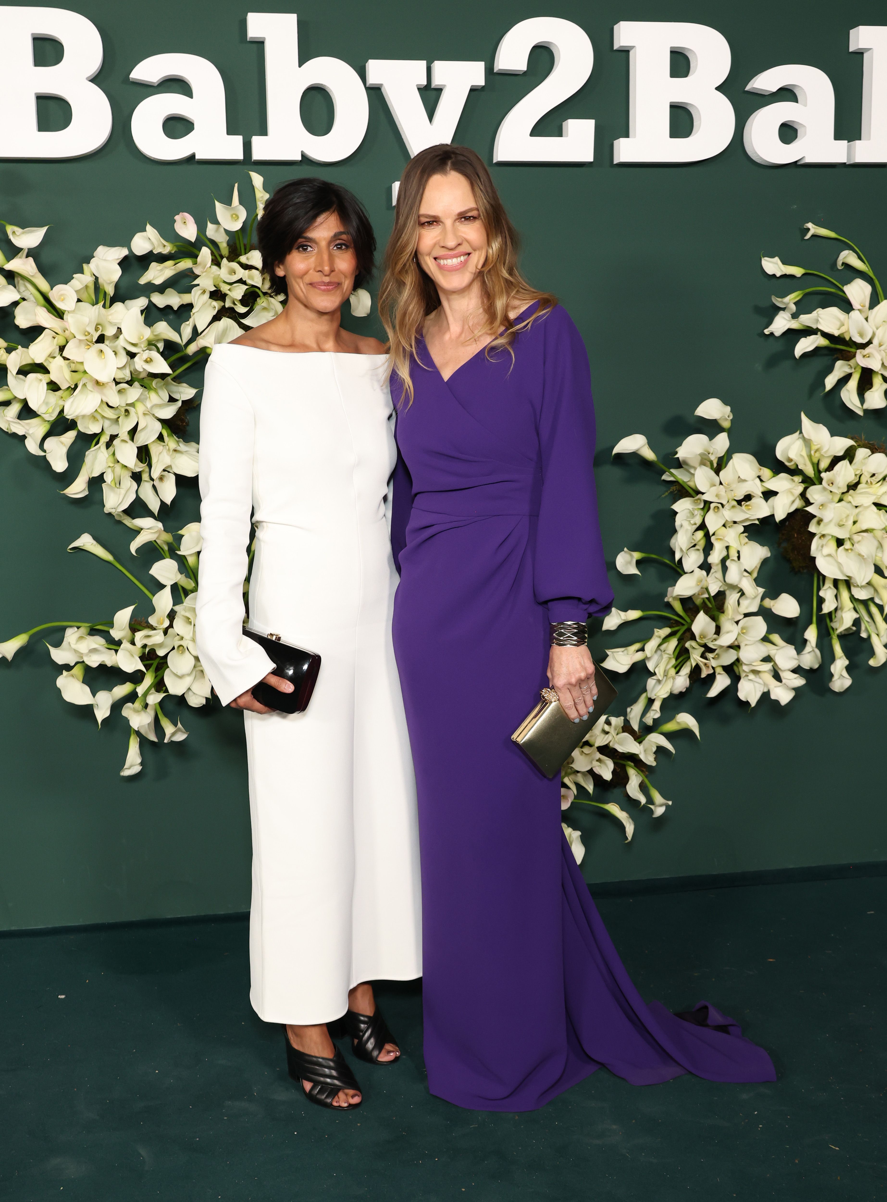 Shazi Visram and Hilary Swank attend the 2024 Baby2Baby Gala at Pacific Design Center on November 09, 2024, in West Hollywood, California | Source: Getty Images