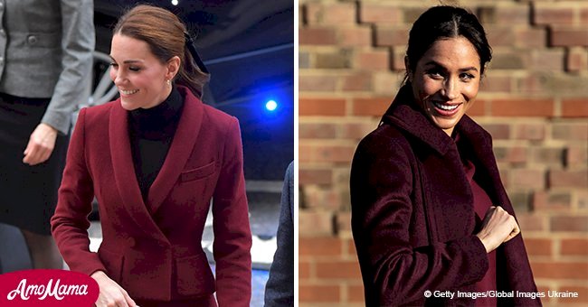 Kate Middleton chose the same color outfit as Meghan Markle for her solo engagement today 