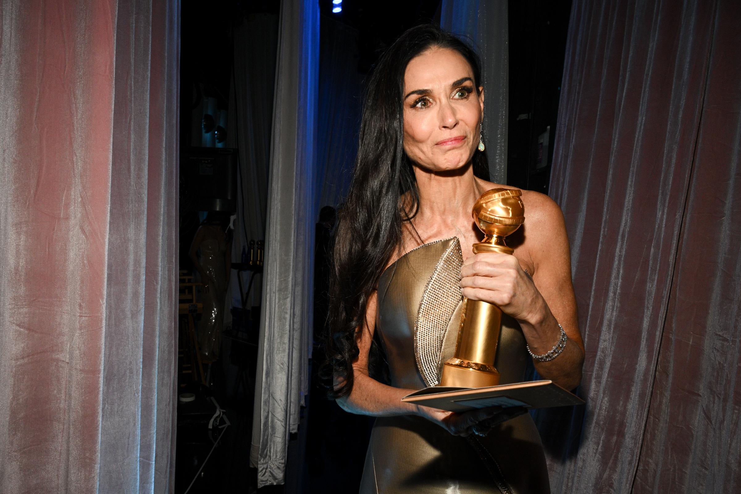 Demi Moore at the 82nd Annual Golden Globes held at The Beverly Hilton on January 05, 2025, in Beverly Hills, California | Source: Getty Images