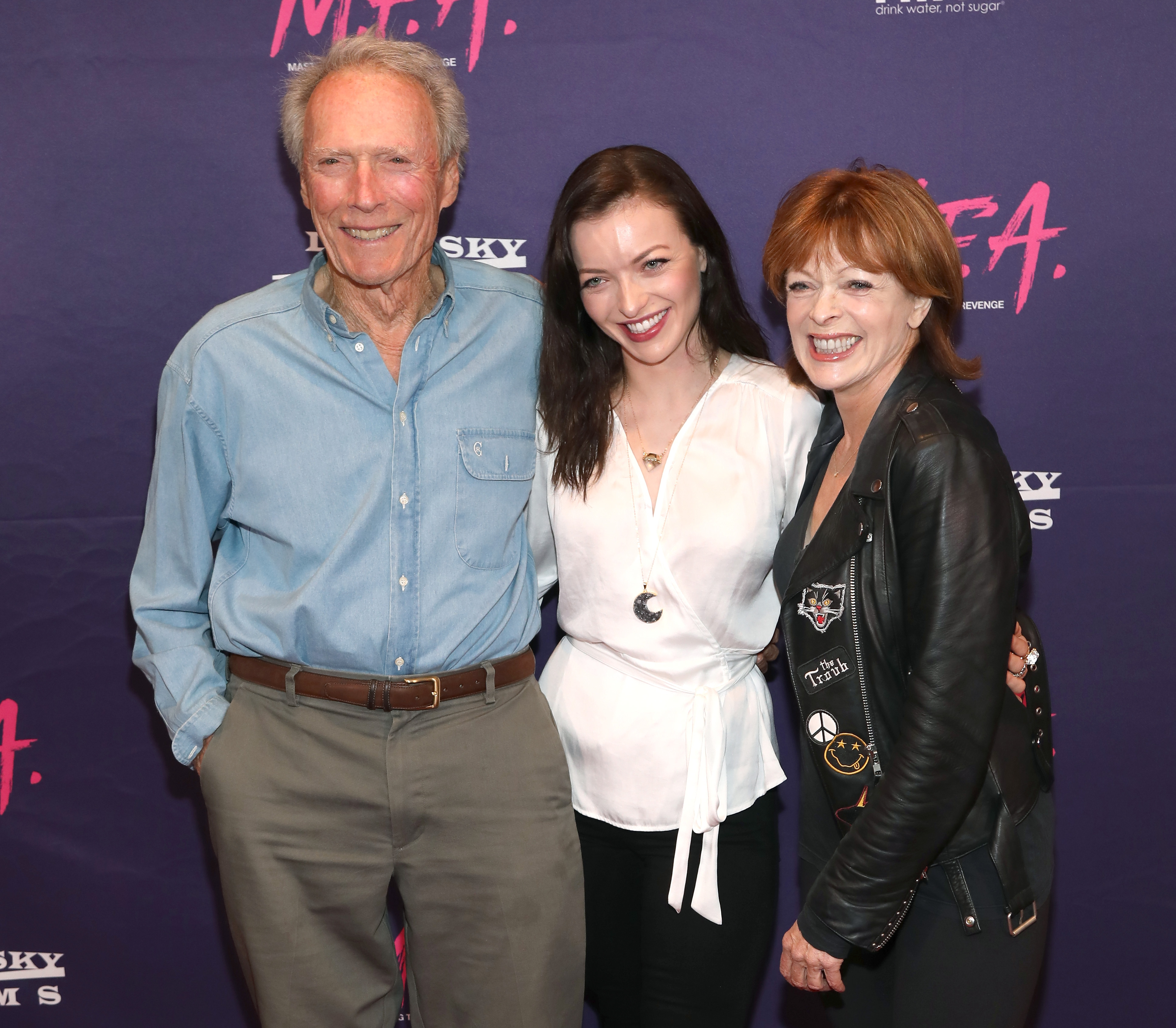 Clint Eastwood, Francesca Eastwood and Frances Fisher at The London West Hollywood on October 2, 2017 | Source: Getty Images