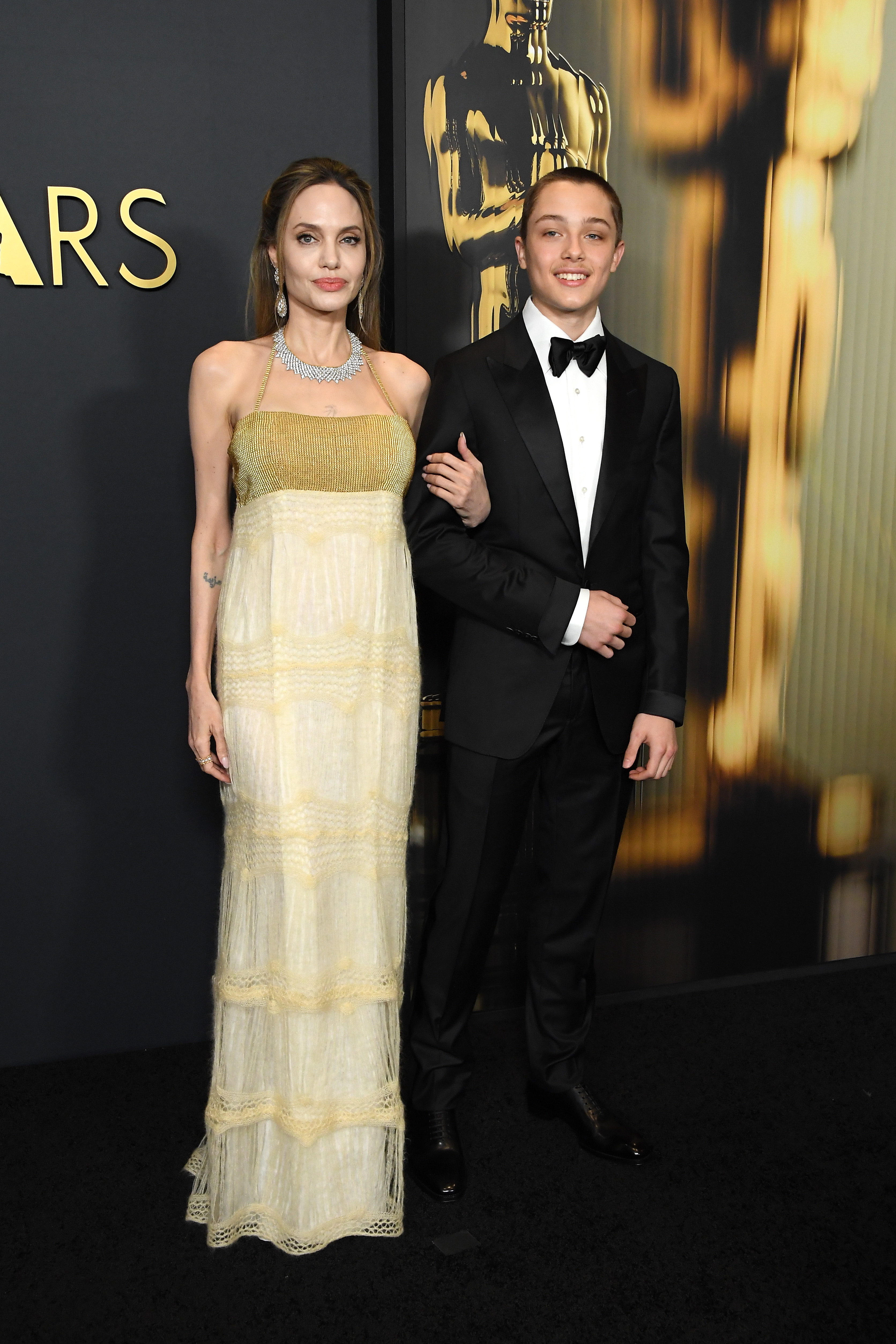 Angelina Jolie and Knox Jolie-Pitt at the 15th Governors Awards on November 17, 2024, in Los Angeles, California | Source: Getty Images