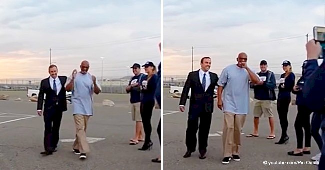 Man spends 20 years in prison after wrongful conviction and his release is caught on camera