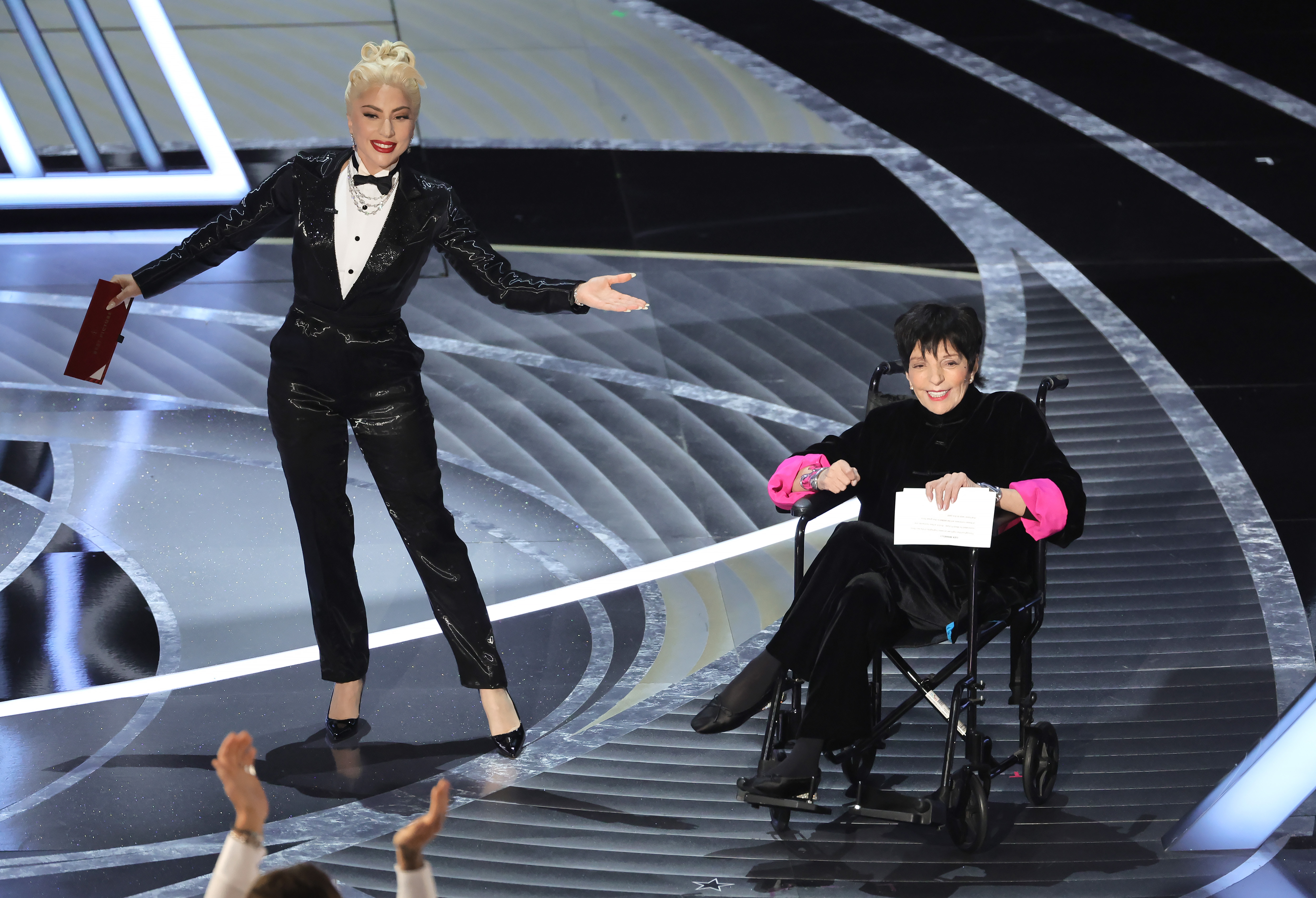 Lady Gaga and Liza Minnelli on stage during the 94th Annual Academy Awards at the Dolby Theatre on March 27, 2022, in Hollywood, California. | Source: Getty Images