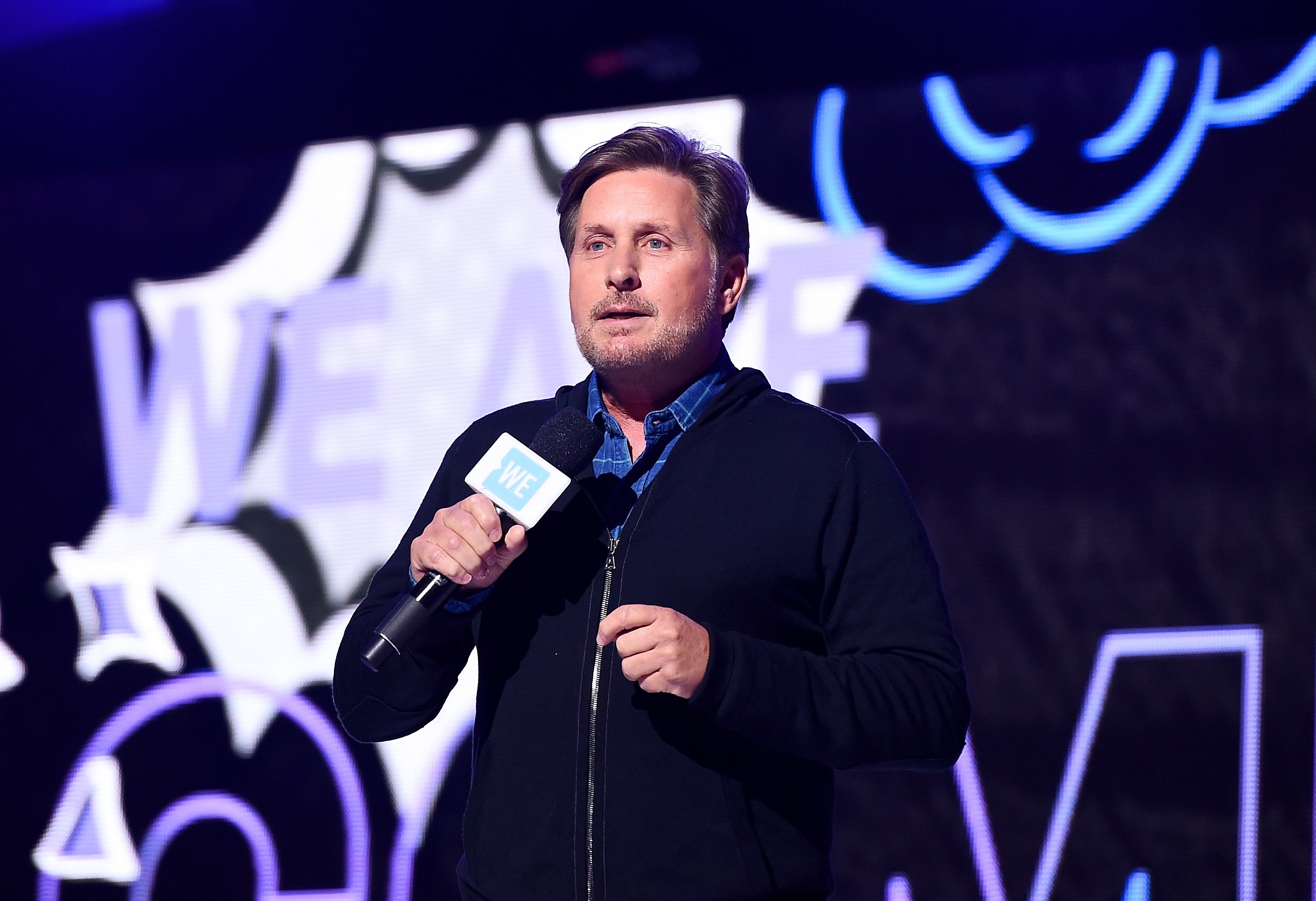 Emilio Estevez speaking onstage during WE Day UN 2019 at Barclays Center on September 25, 2019 in New York City. / Source: Getty Images