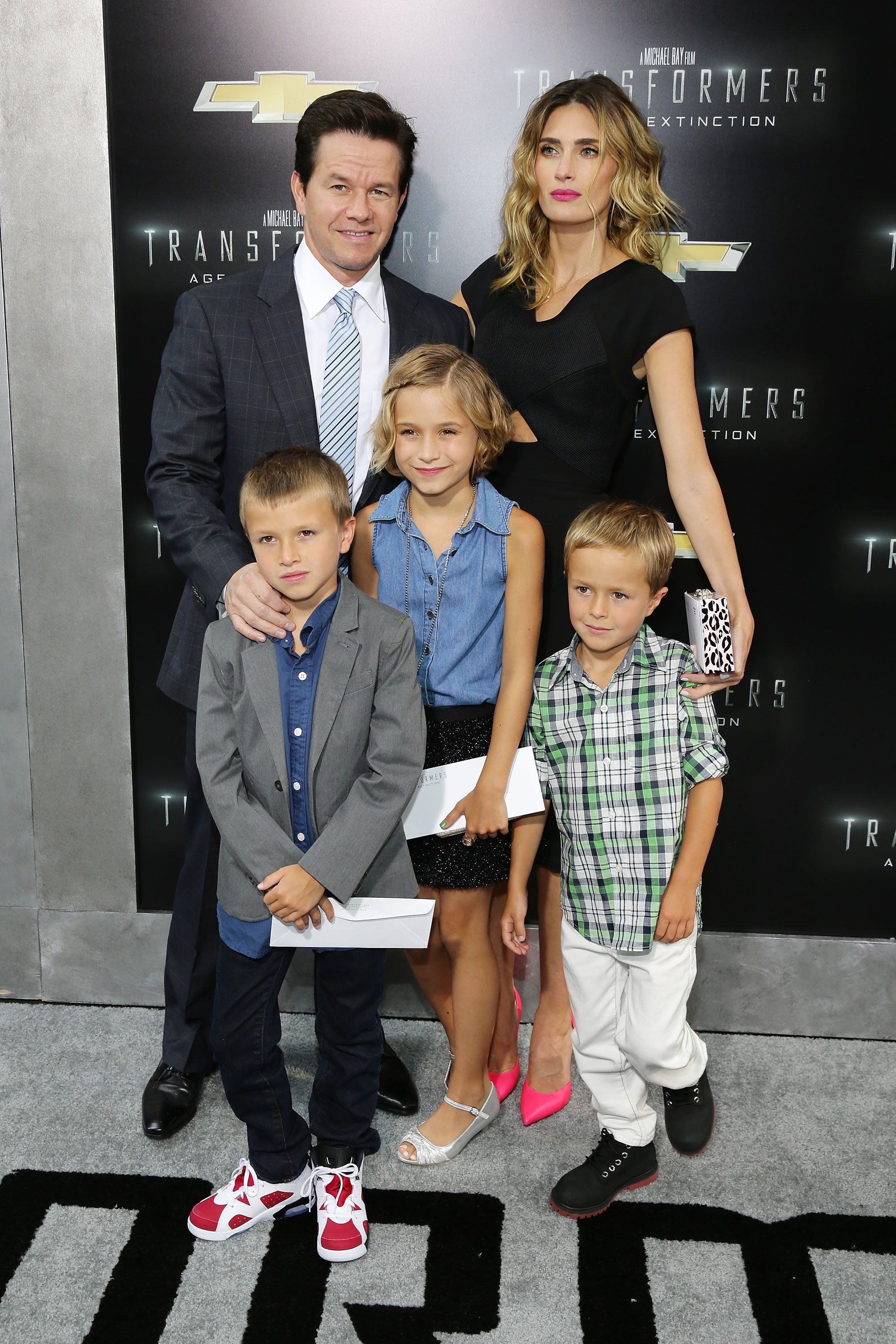Actor Mark Wahlberg with wife Rhea Durham and their children Michael, Ella Rae, and Brendan at the Ziegfeld Theatre on June 25, 2014 in New York City. | Source: Getty Images