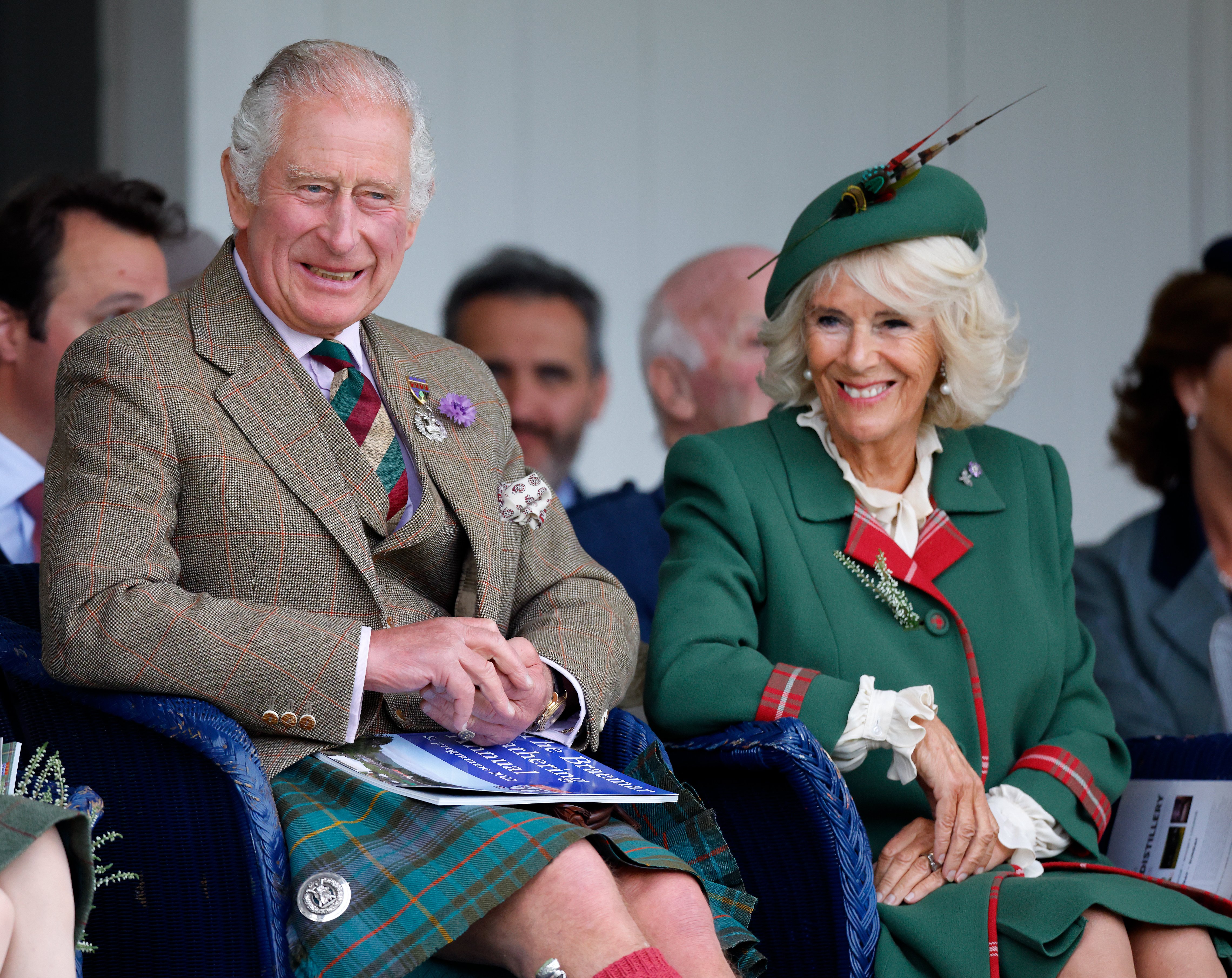 King Charleslll and Queen Consort Camilla, Duchess of Cornwall at the Braemar Highland Gathering at The Princess Royal and Duke of Fife Memorial Park on September 3, 2022 in Braemar, Scotland. | Source: Getty Images