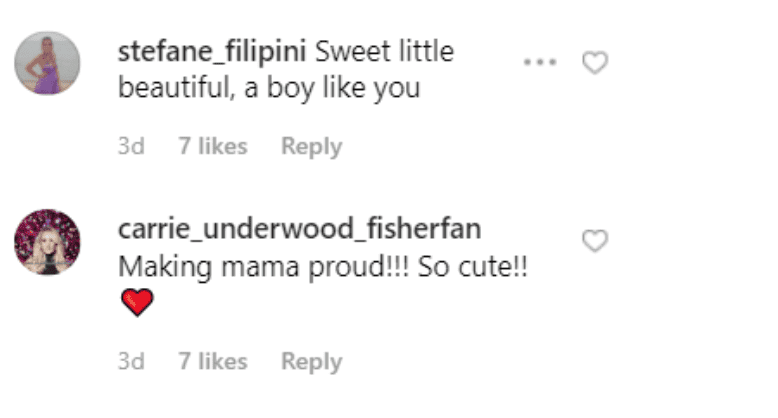 Fan comment on Carrie Underwood's Instagram post. | Source: Instagram/carrieunderwood