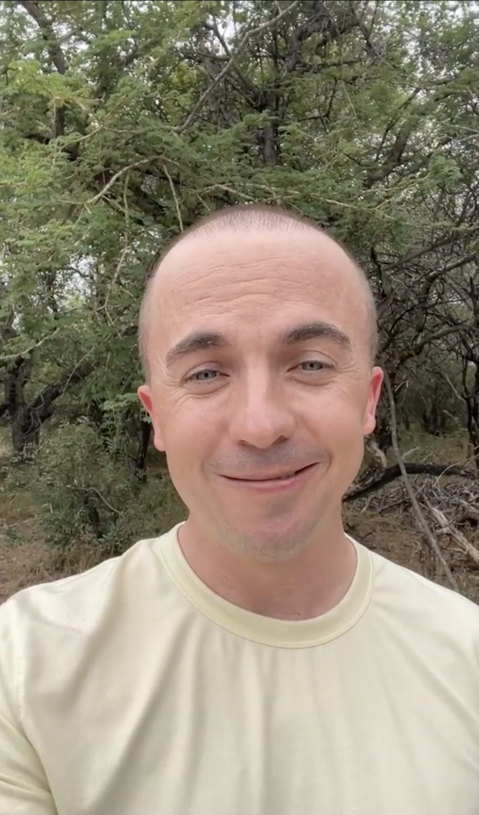 The actor is pictured with a bald head, as seen in a video dated March 24, 2024 | Source: TikTok/imacelebrityau